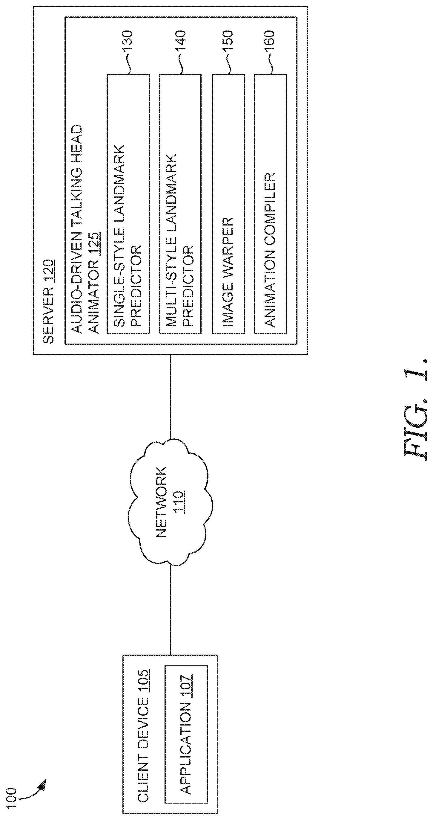 Patent US11776188 Figure 1 – Style-aware audio-driven talking head animation from a single image