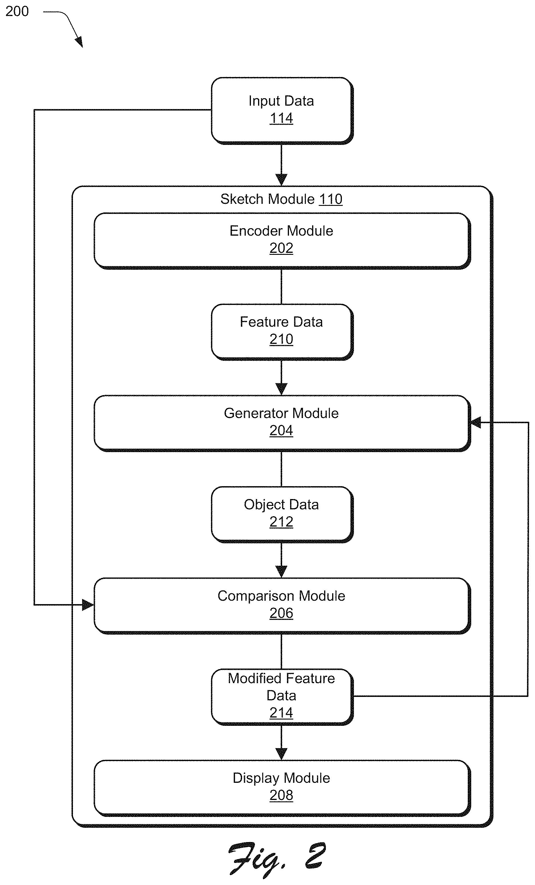 Patent US11776189 Figure 2 – Systems for generating digital objects to animate sketches