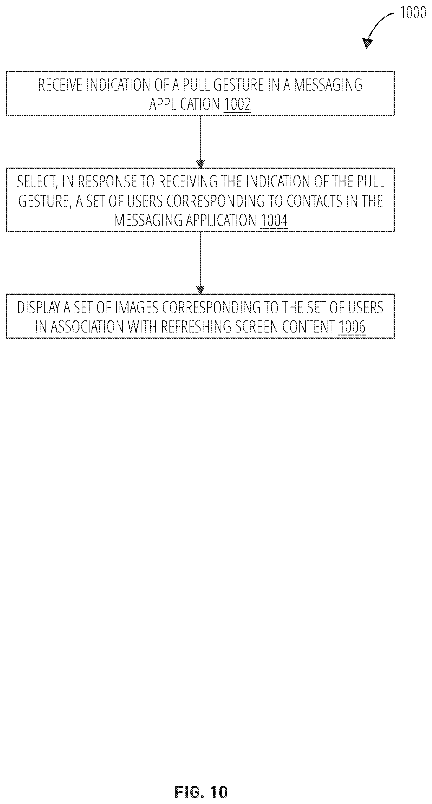 Patent US11776194 Figure 10 – Animated pull-to-refresh