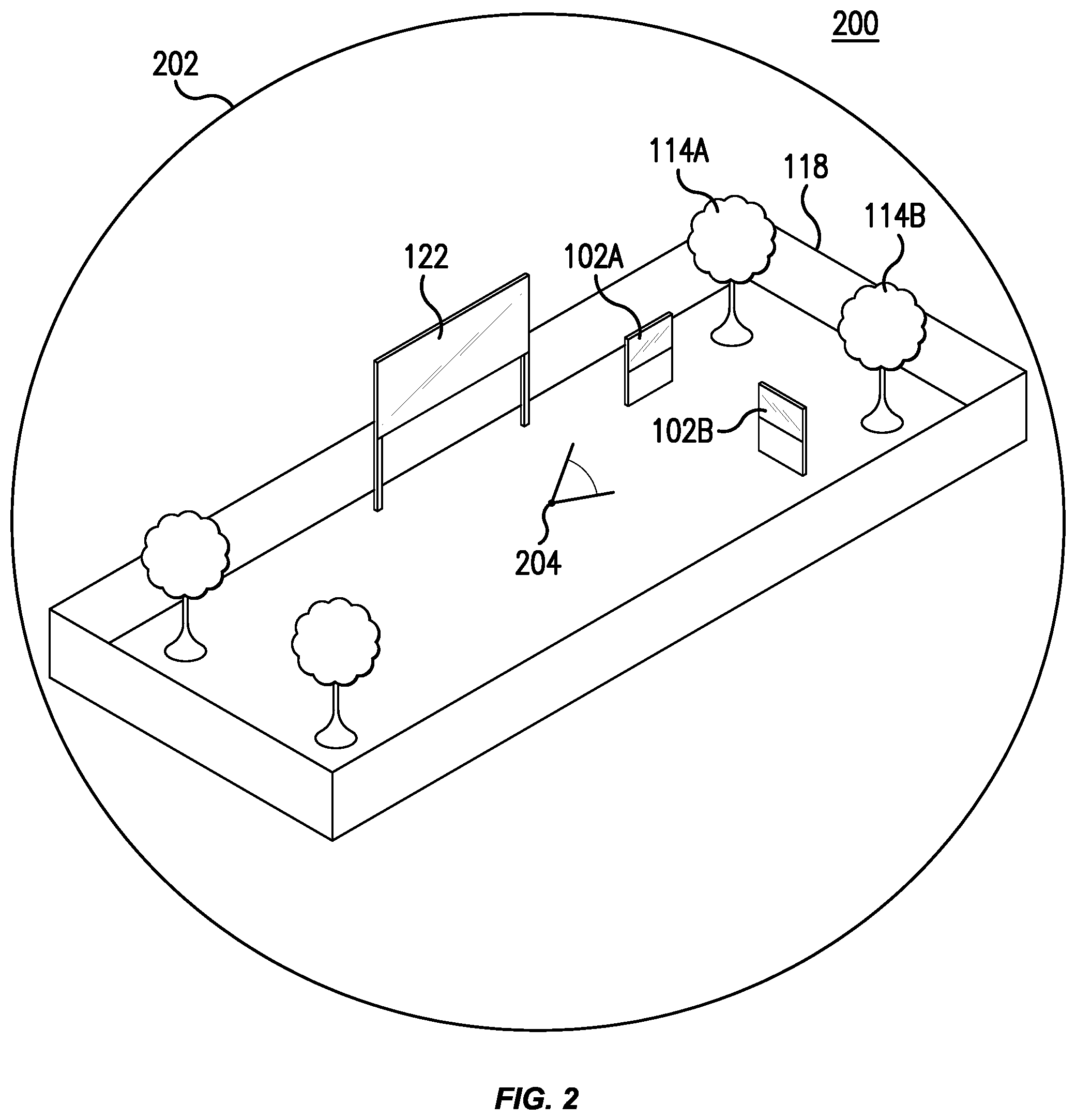 Patent US11776203 Figure 2 – Volumetric scattering effect in a three-dimensional virtual environment with navigable video avatars