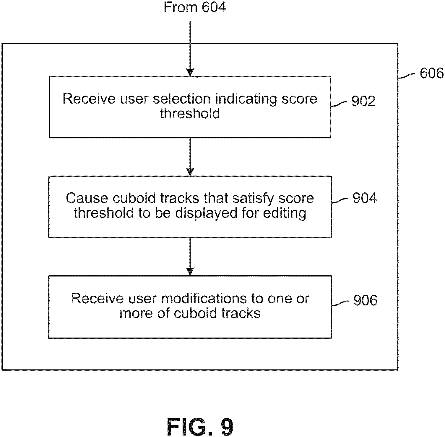Patent US11776215 Figure 9 – Pre-labeling data with cuboid annotations