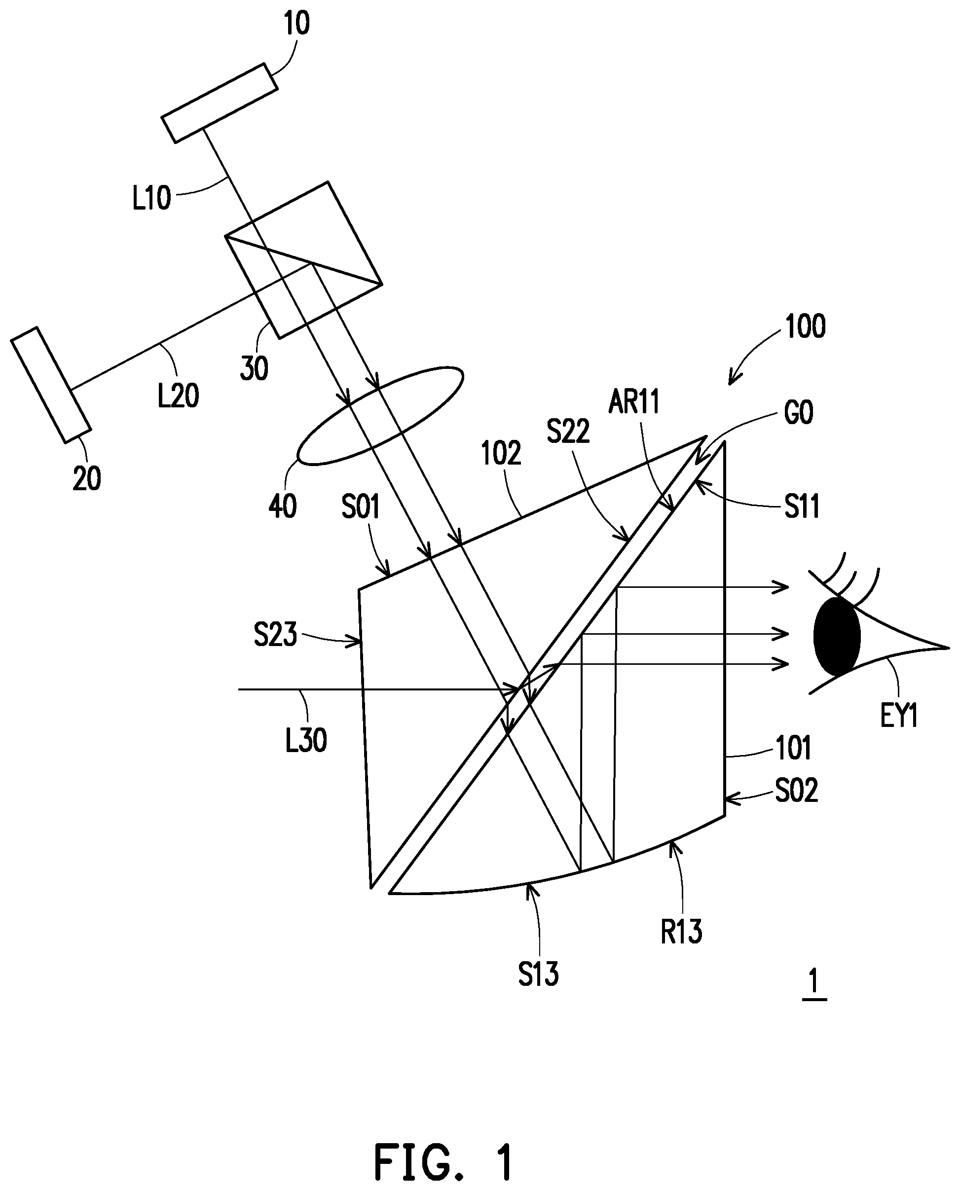 Patent US11776219 Figure 1 – Augmented reality glasses