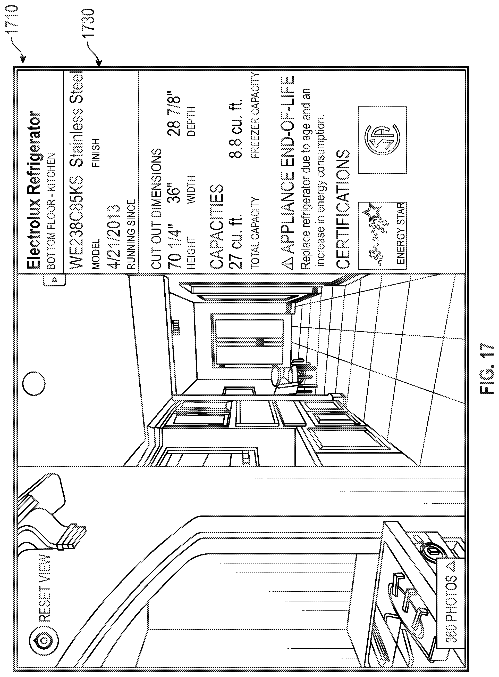 Patent US11776221 Figure 17 – Augmented reality application for interacting with building models