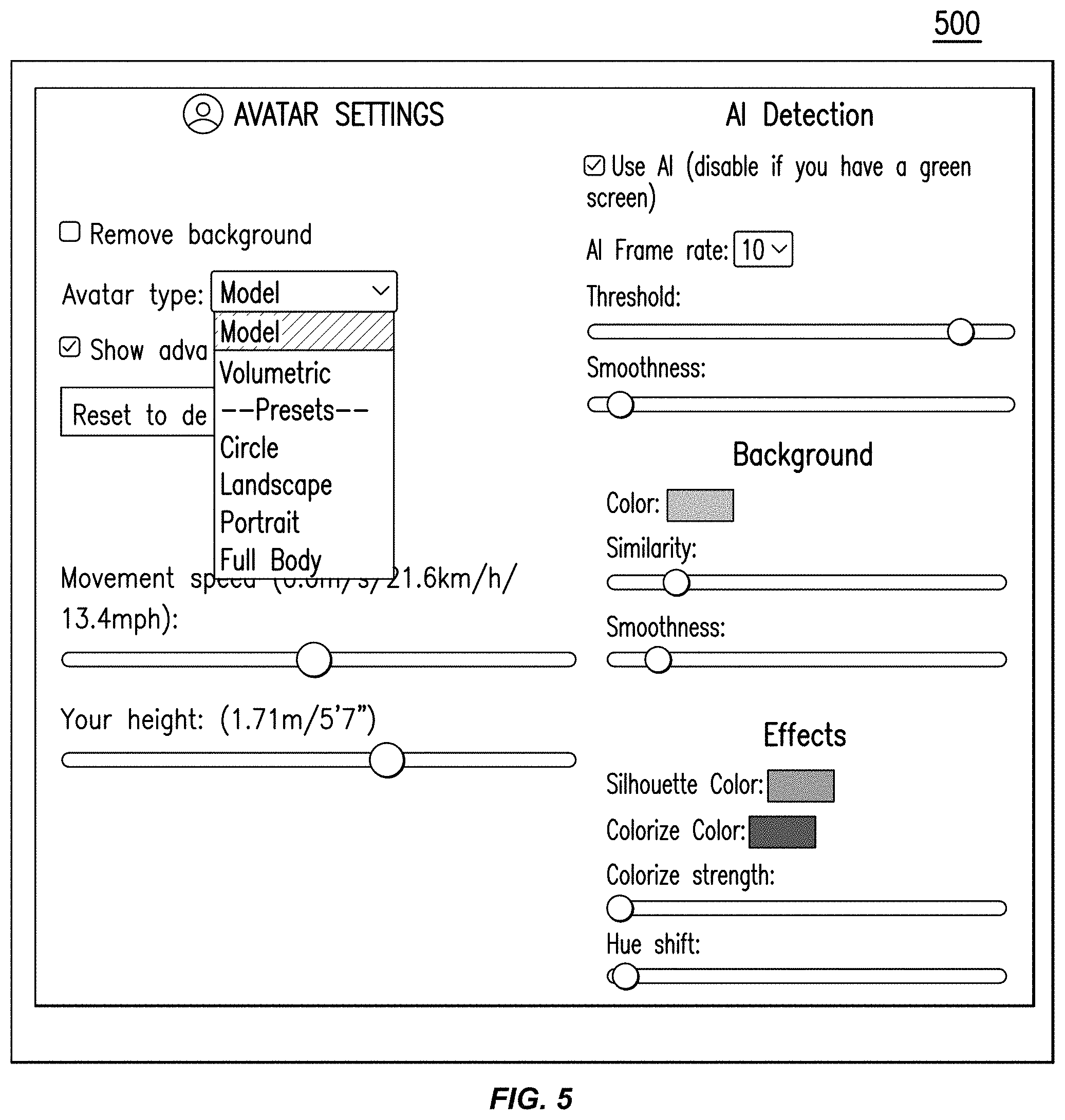 Patent US11776227 Figure 6 – Avatar background alteration