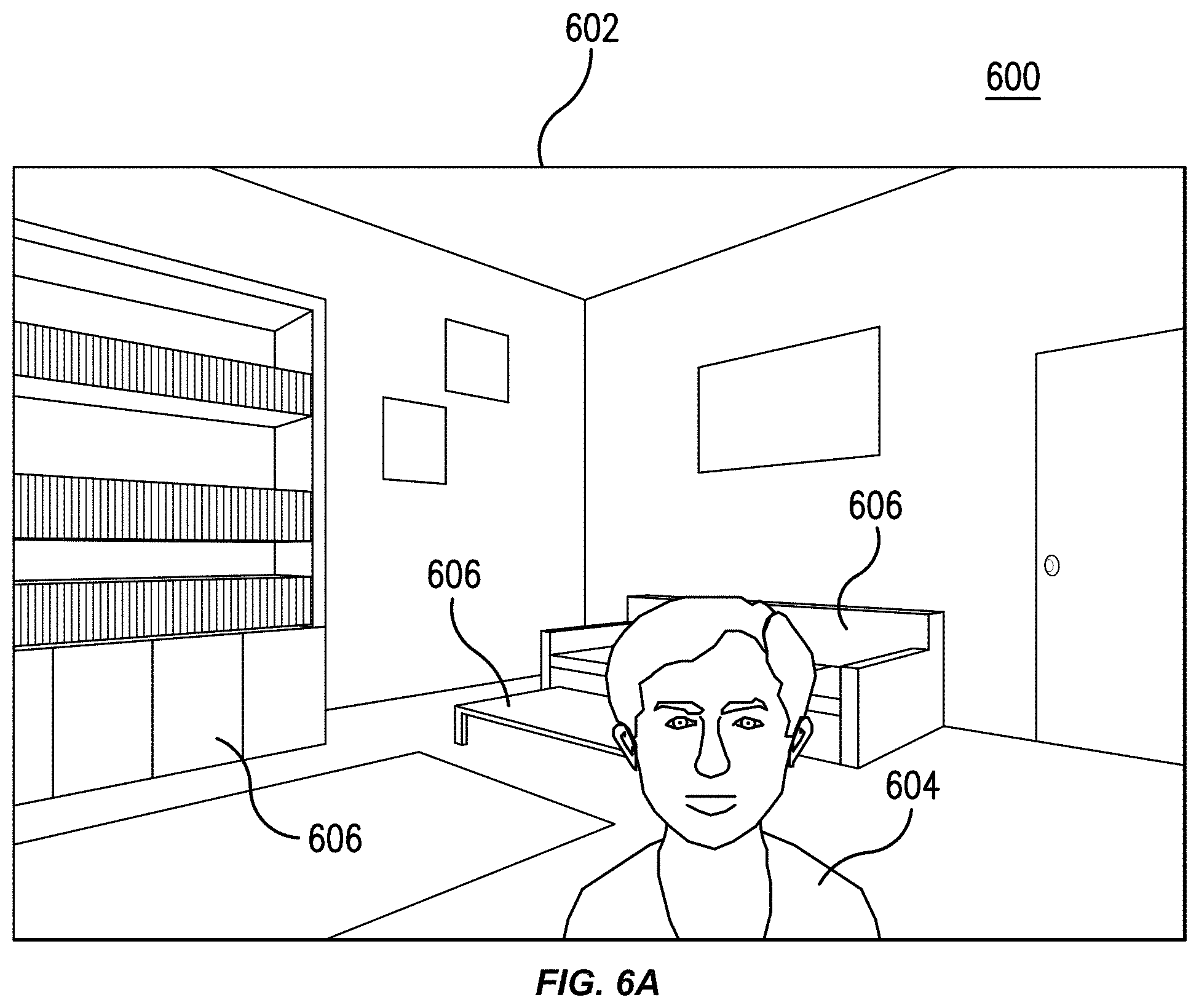 Patent US11776227 Figure 7 – Avatar background alteration