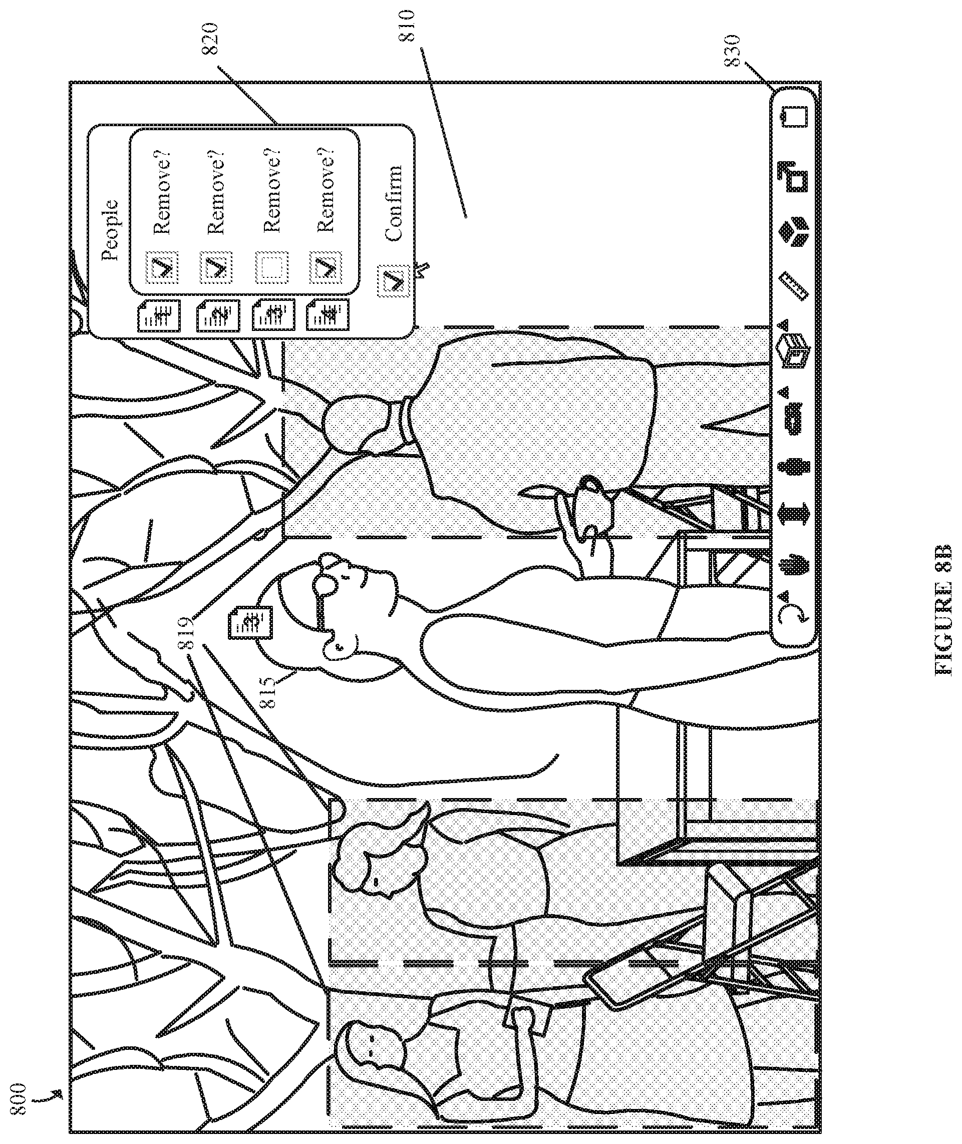 Patent US11776237 Figure 9 – Mitigating people distractors in images