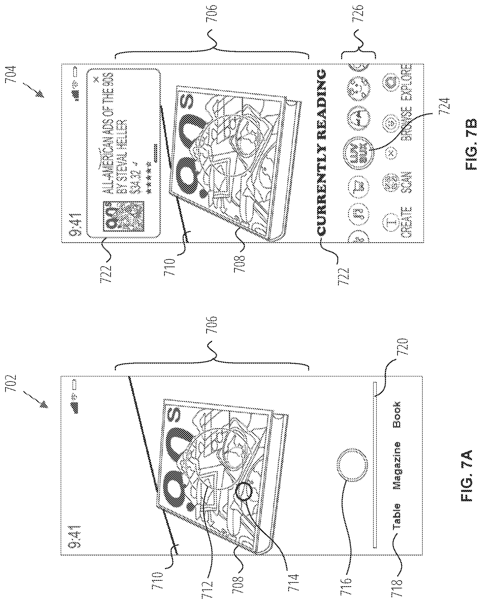 Patent US11776253 Figure 7 – Displaying object names in association with augmented reality content