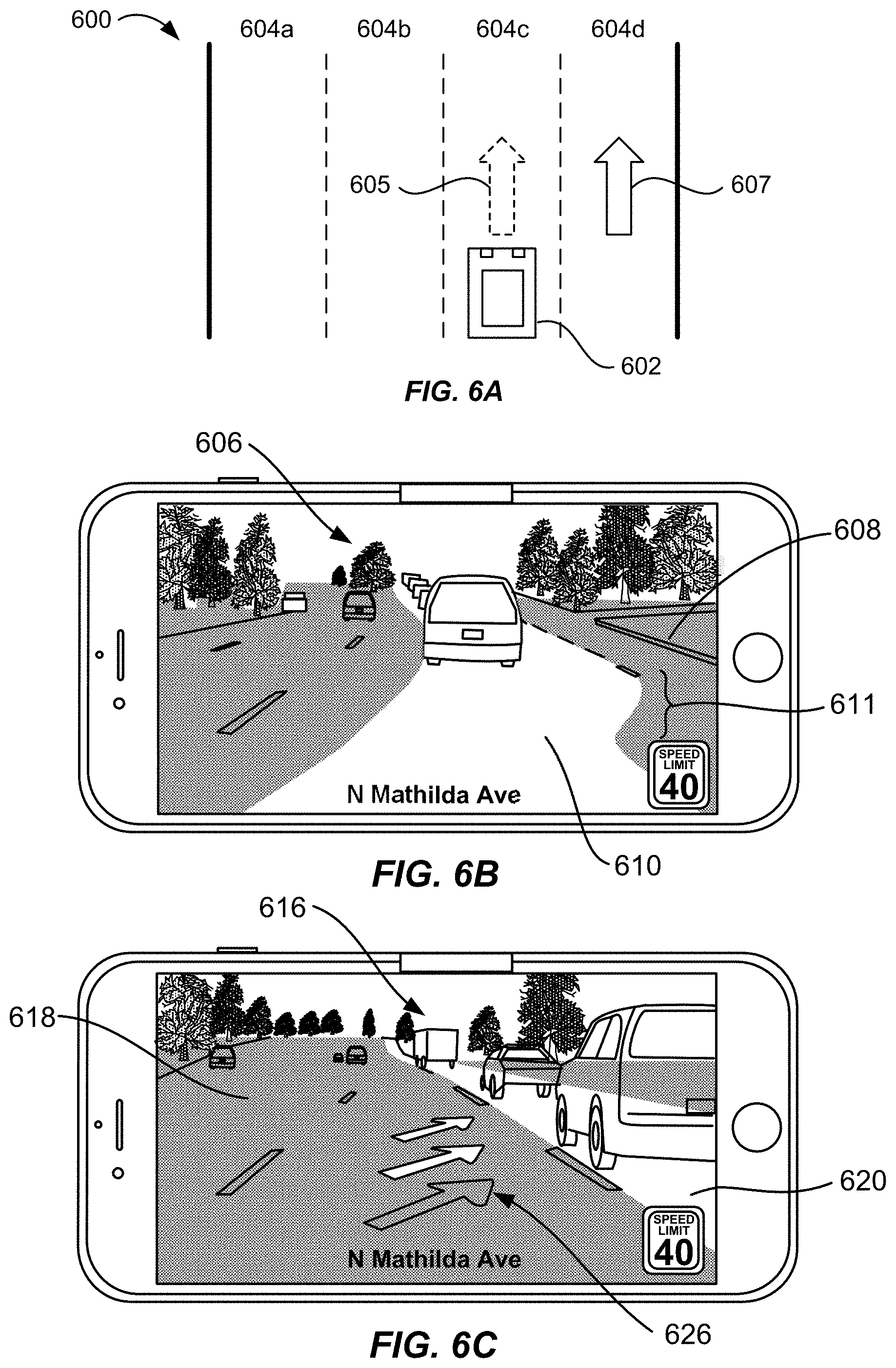Patent US11776254 Figure 6 – Navigation using augmented reality