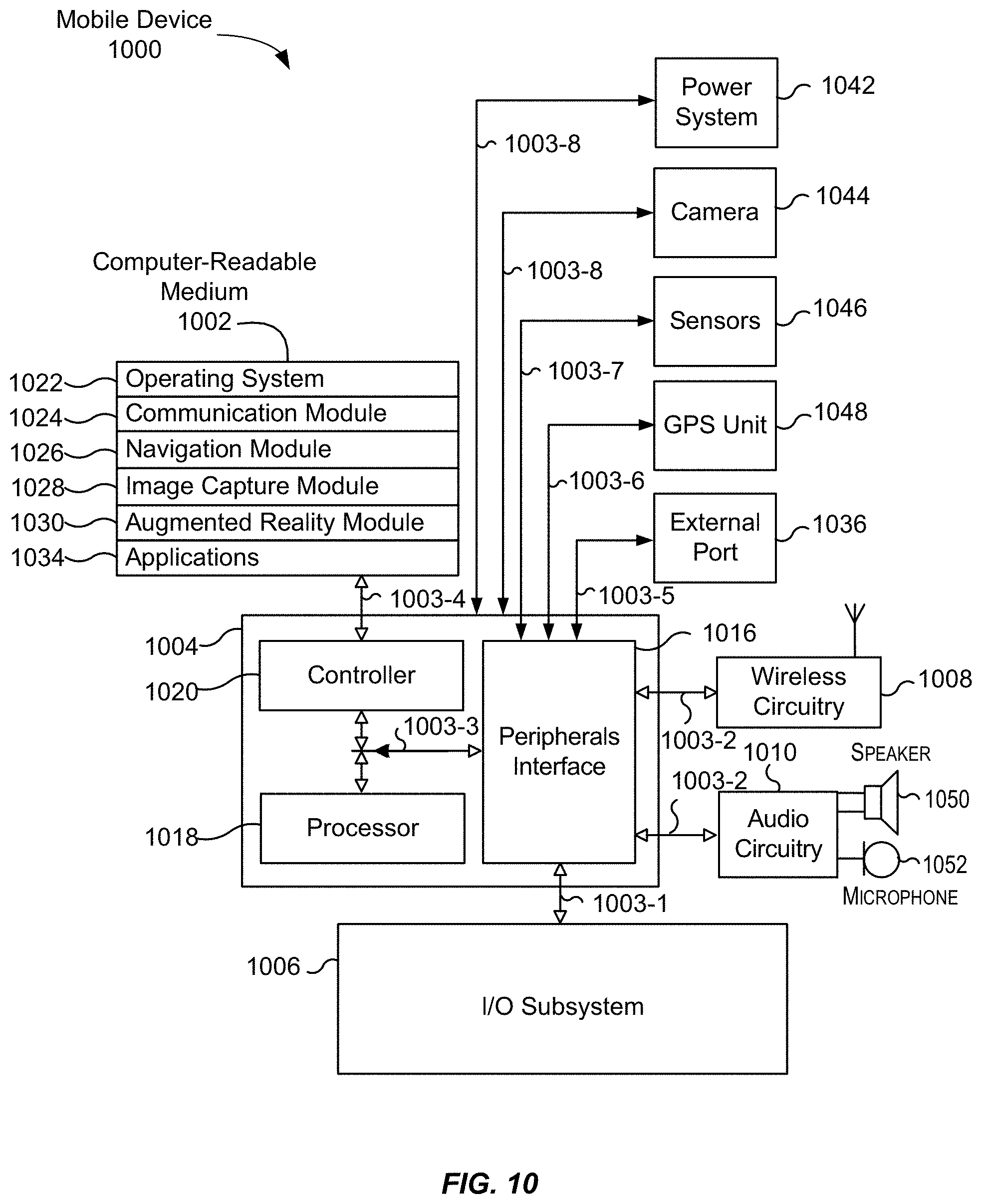 Patent US11776254 Figure 10 – Navigation using augmented reality