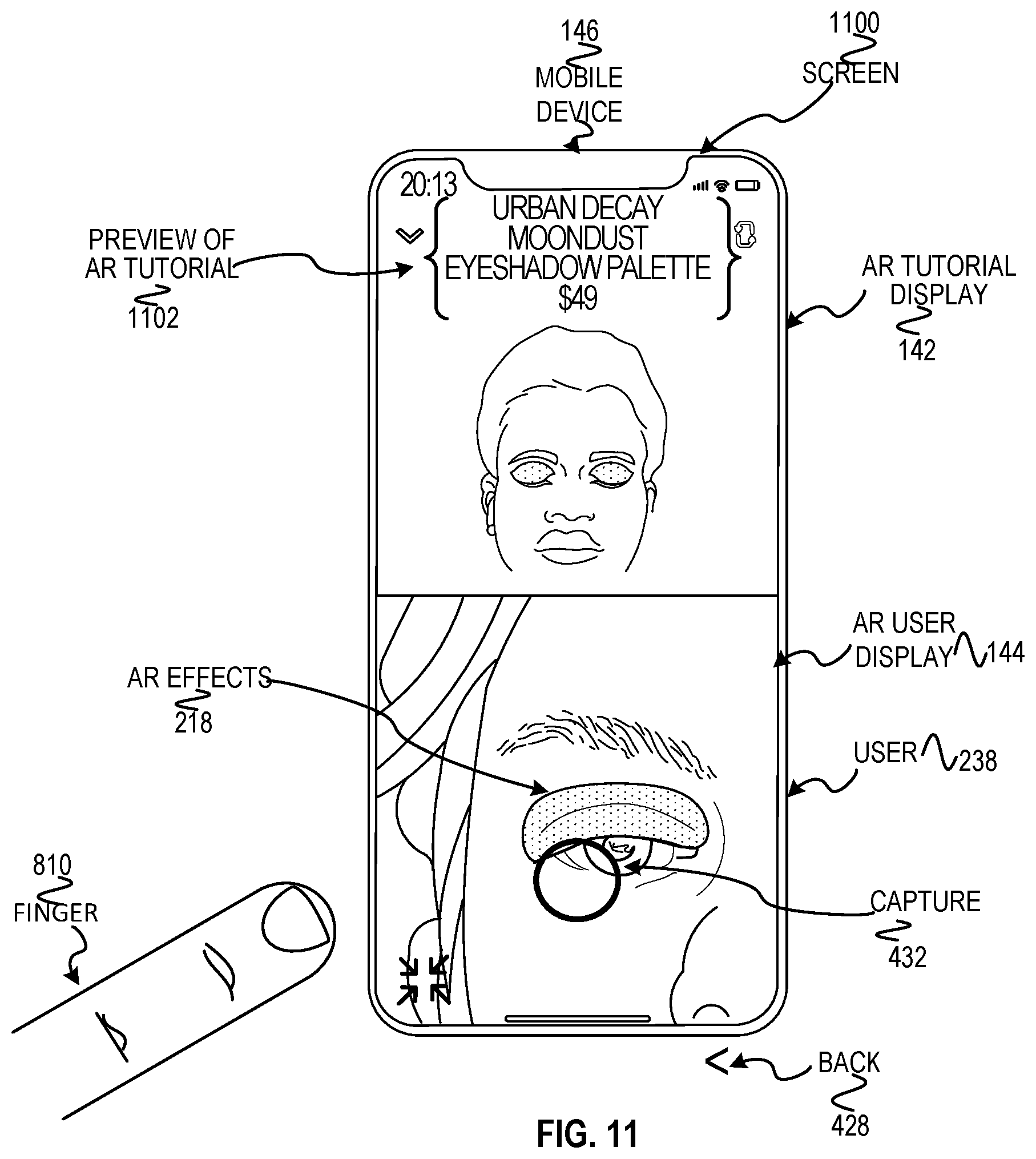 Patent US11776264 Figure 13 – Adding beauty products to augmented reality tutorials