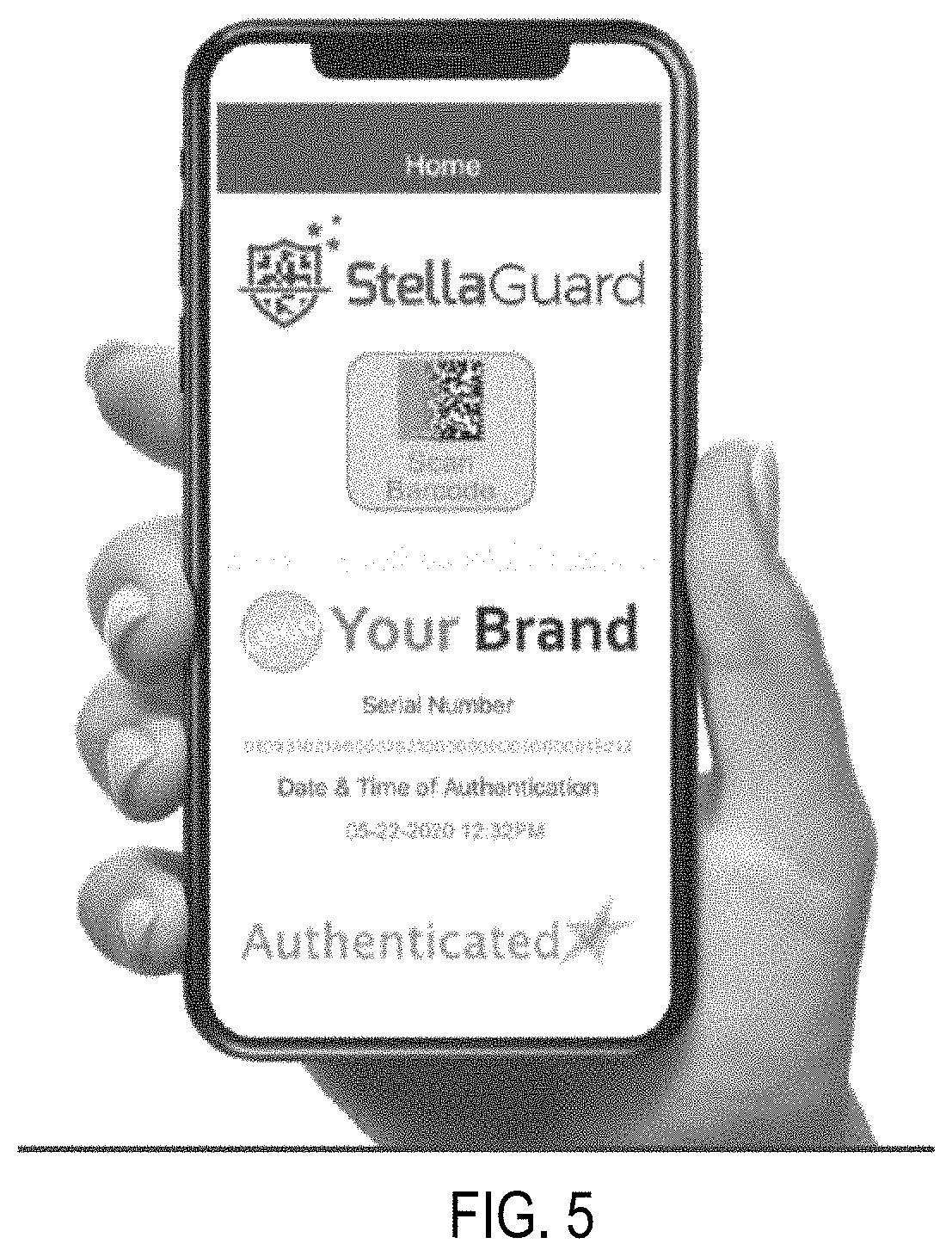 Patent US11776285 Figure 5 – Methods for authenticating goods using randomly distributed flecks and serialization codes
