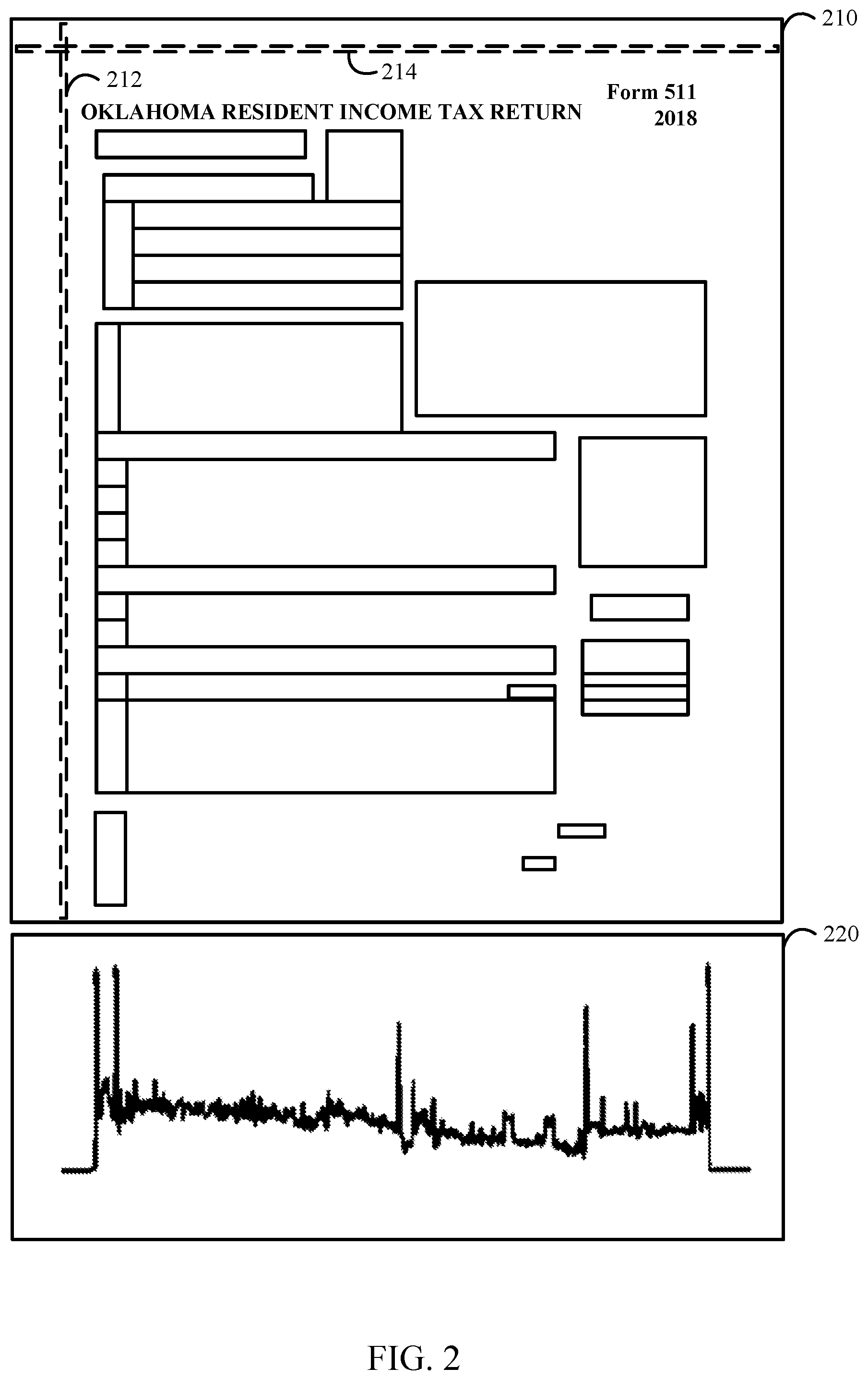 Patent US11776290 Figure 2 – Document classification using signal processing
