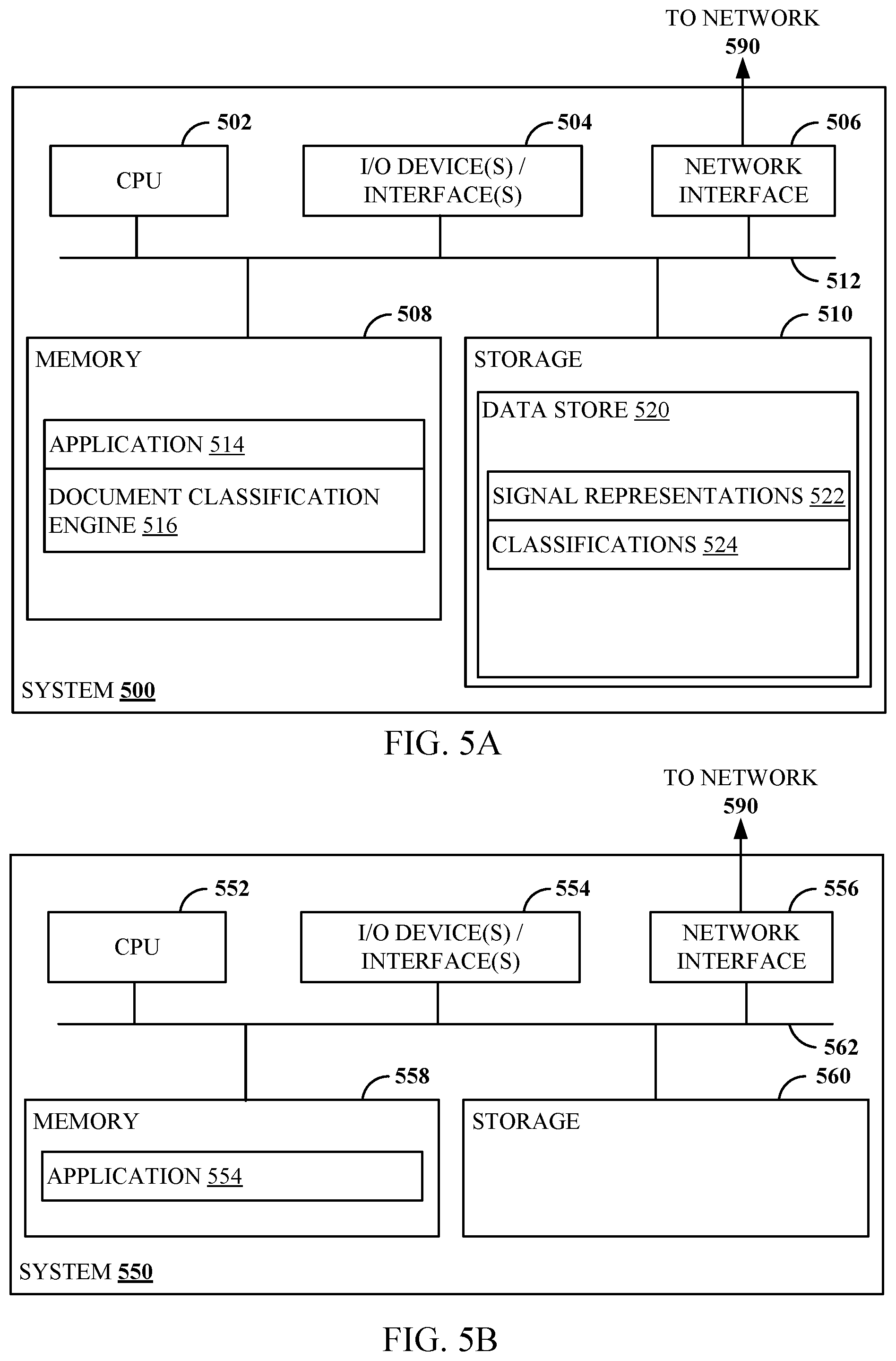 Patent US11776290 Figure 5 – Document classification using signal processing