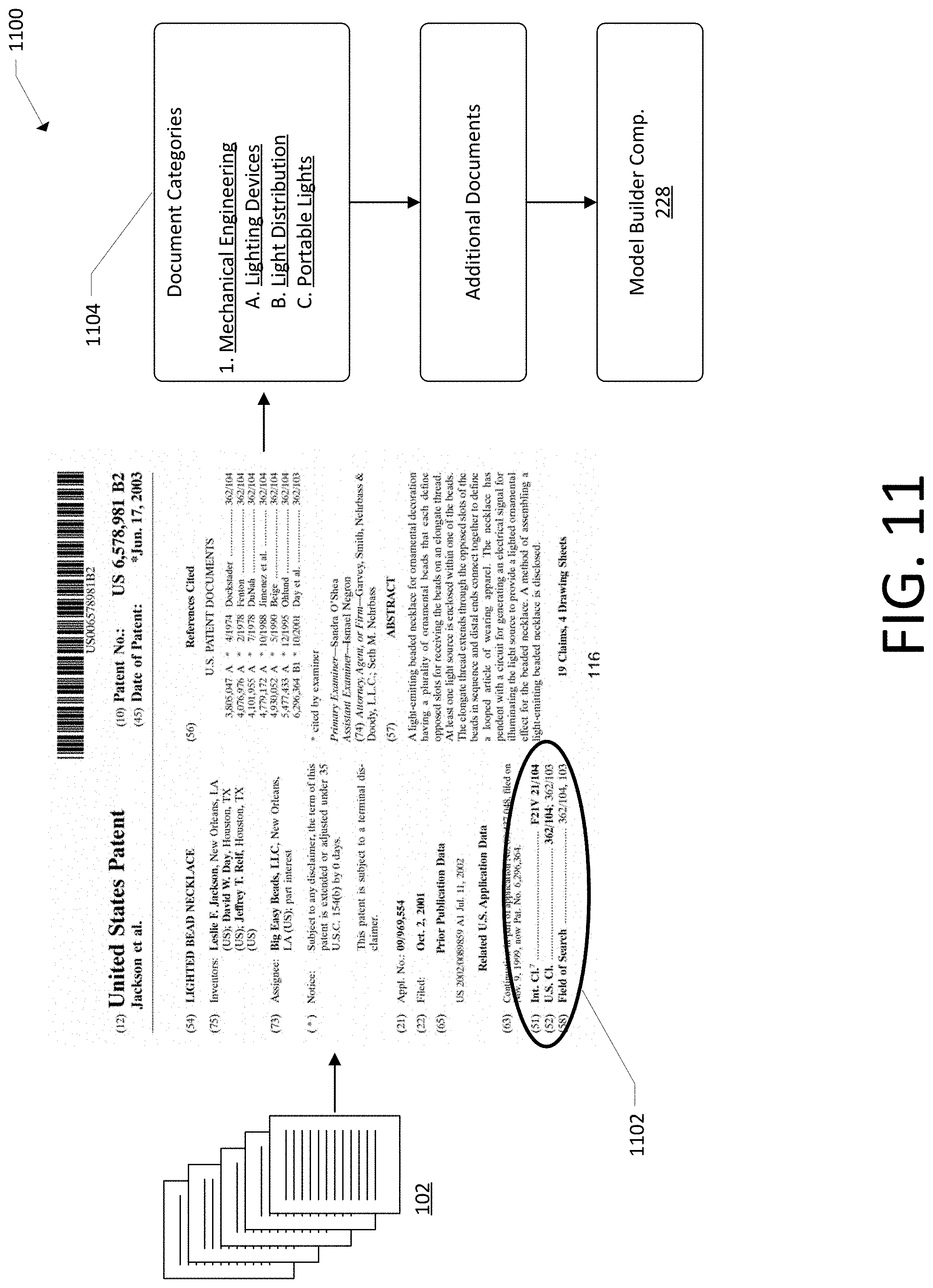 Patent US11776291 Figure 12 – Document analysis architecture