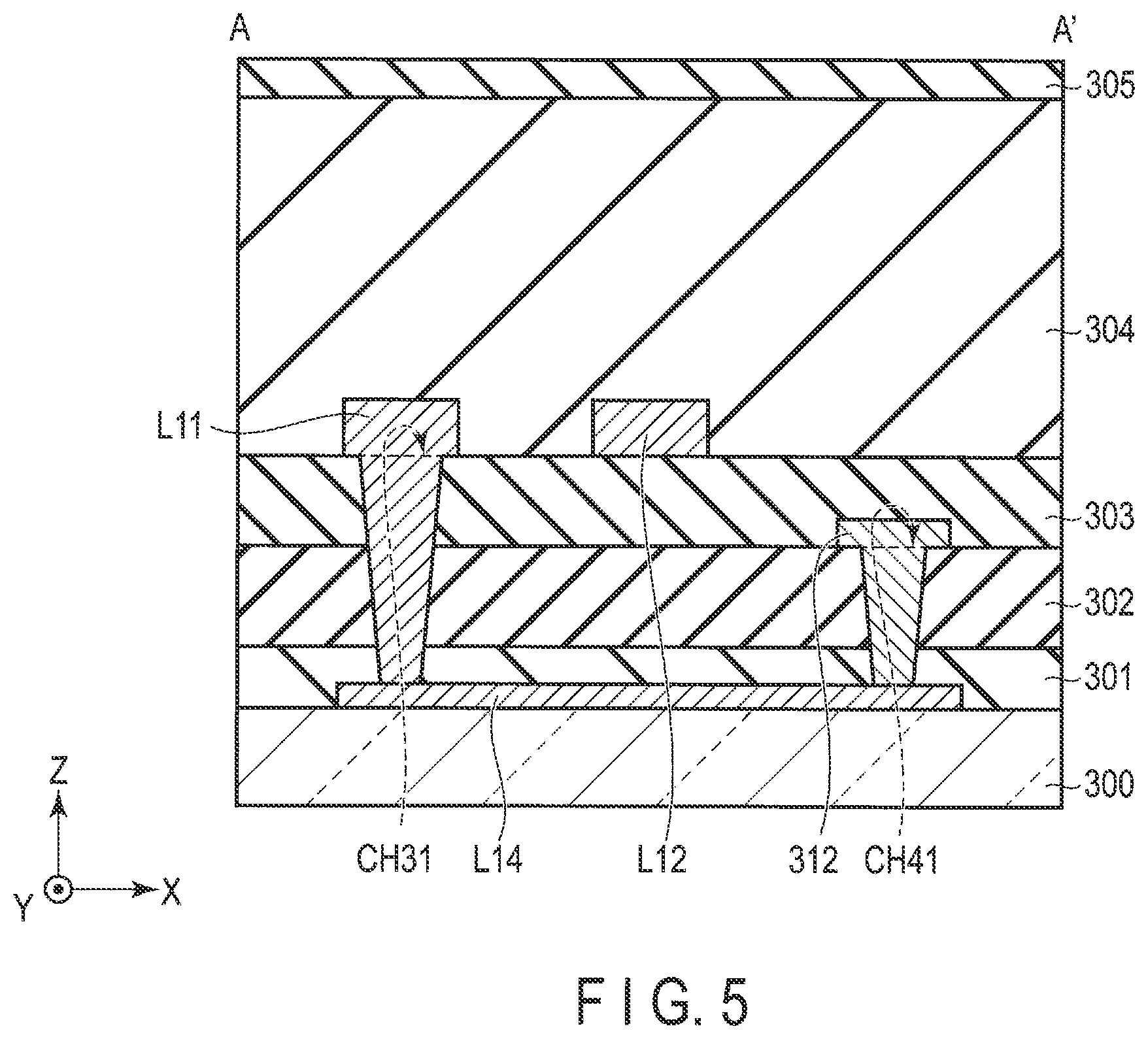 Patent US11776295 Figure 5 – Detection device with thin film transistors