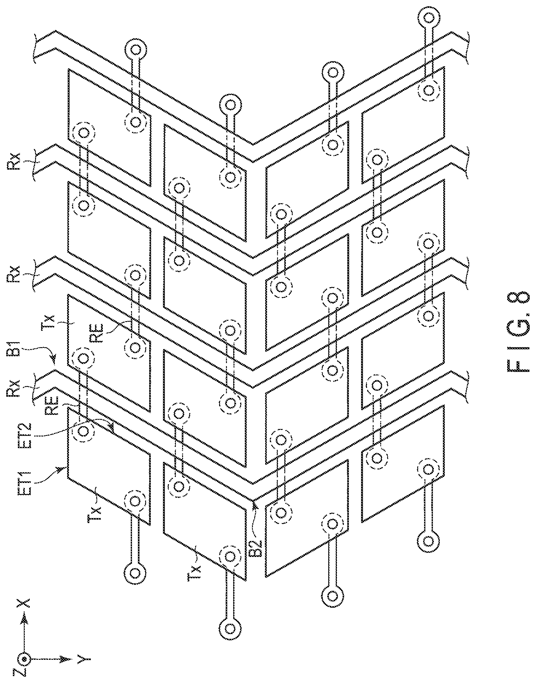 Patent US11776295 Figure 8 – Detection device with thin film transistors