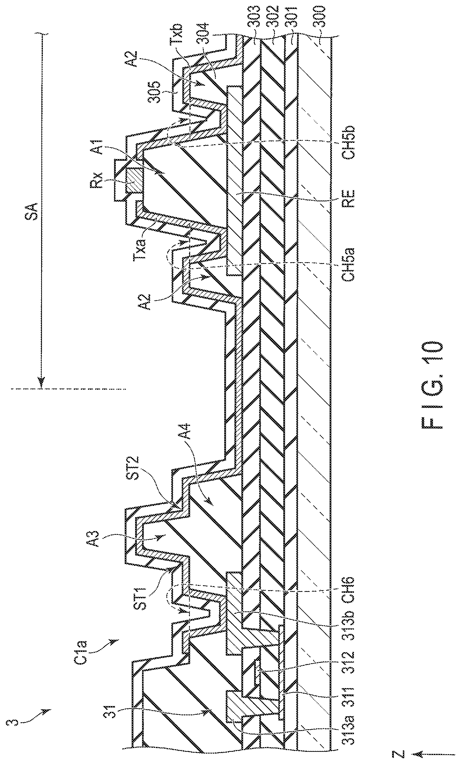 Patent US11776295 Figure 10 – Detection device with thin film transistors