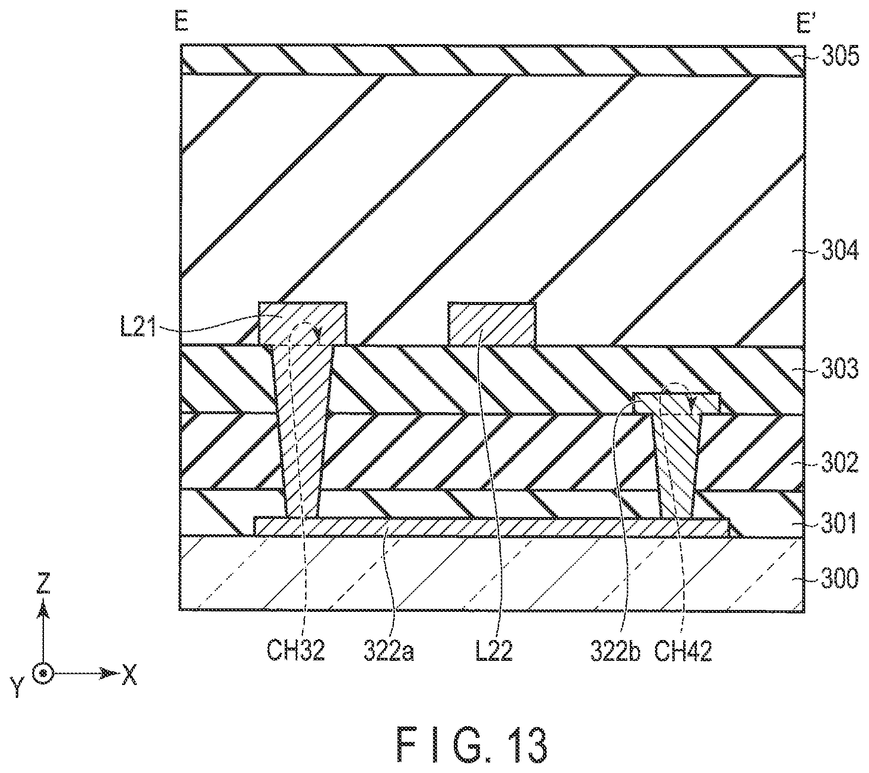 Patent US11776295 Figure 13 – Detection device with thin film transistors