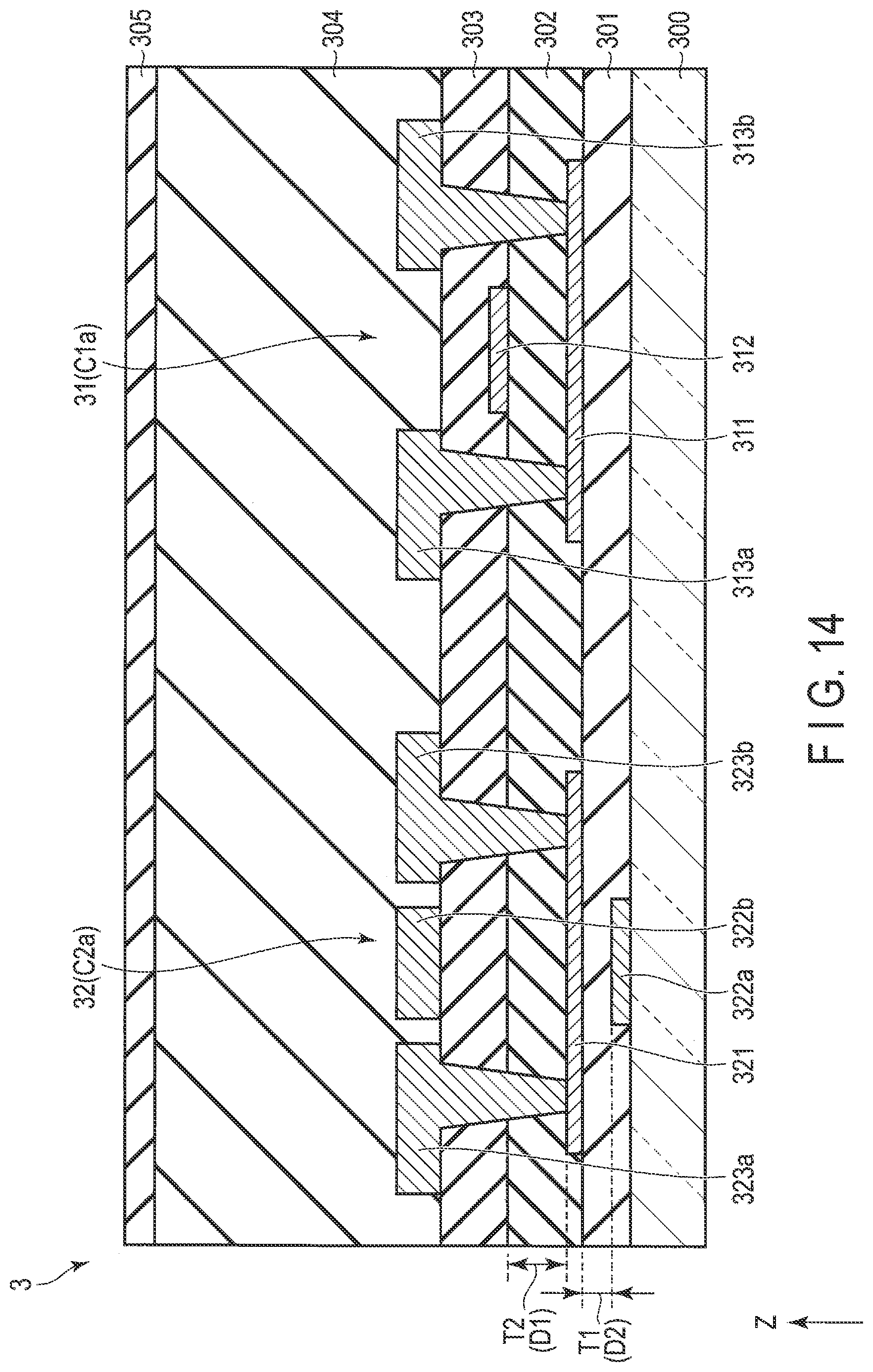 Patent US11776295 Figure 14 – Detection device with thin film transistors