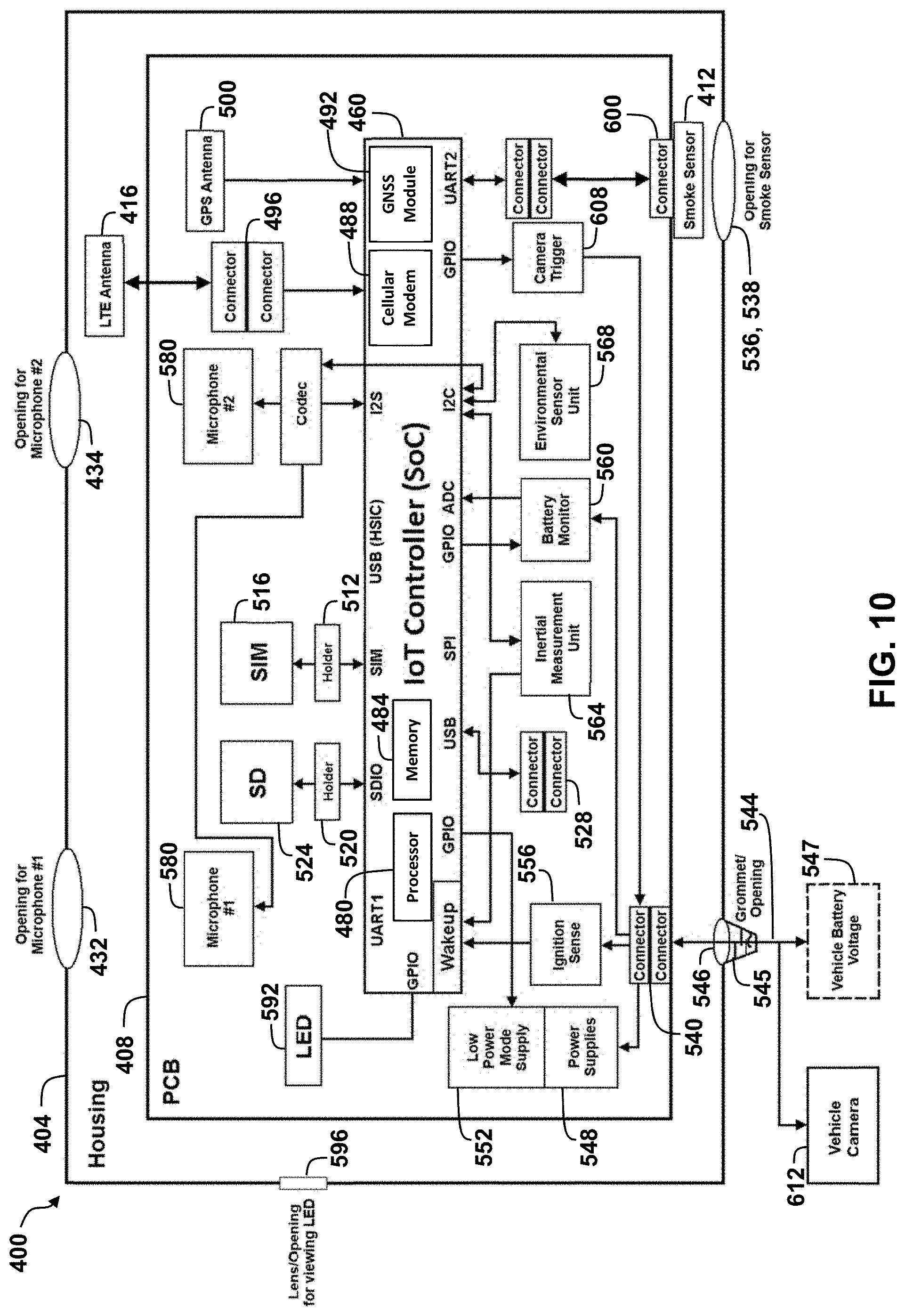Patent US11776332 Figure 10 – In-vehicle sensing module for monitoring a vehicle