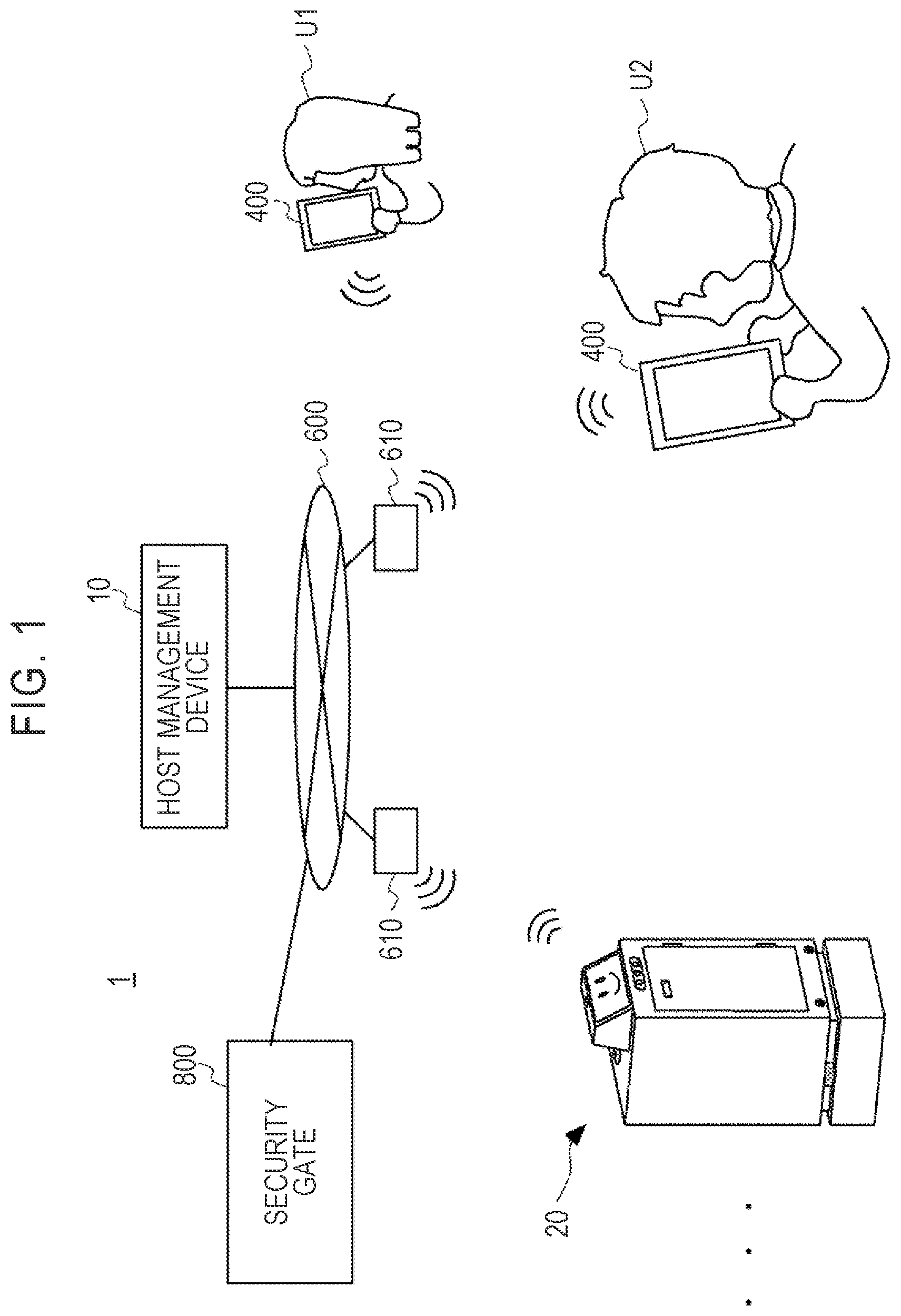 Patent US11776339 Figure 1 – Control system, control method, and computer readable medium for opening and closing a security gate