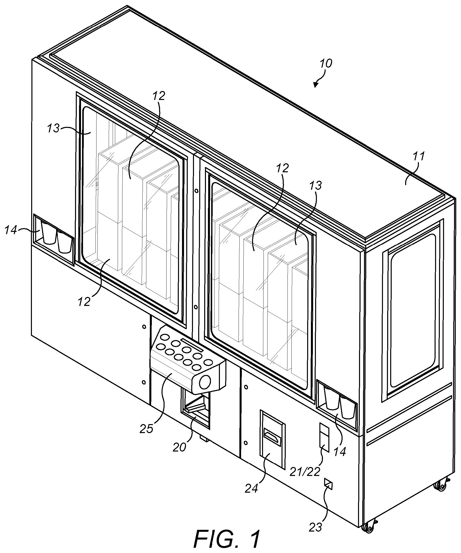 Patent US11776349 Figure 1 – Vending machines
