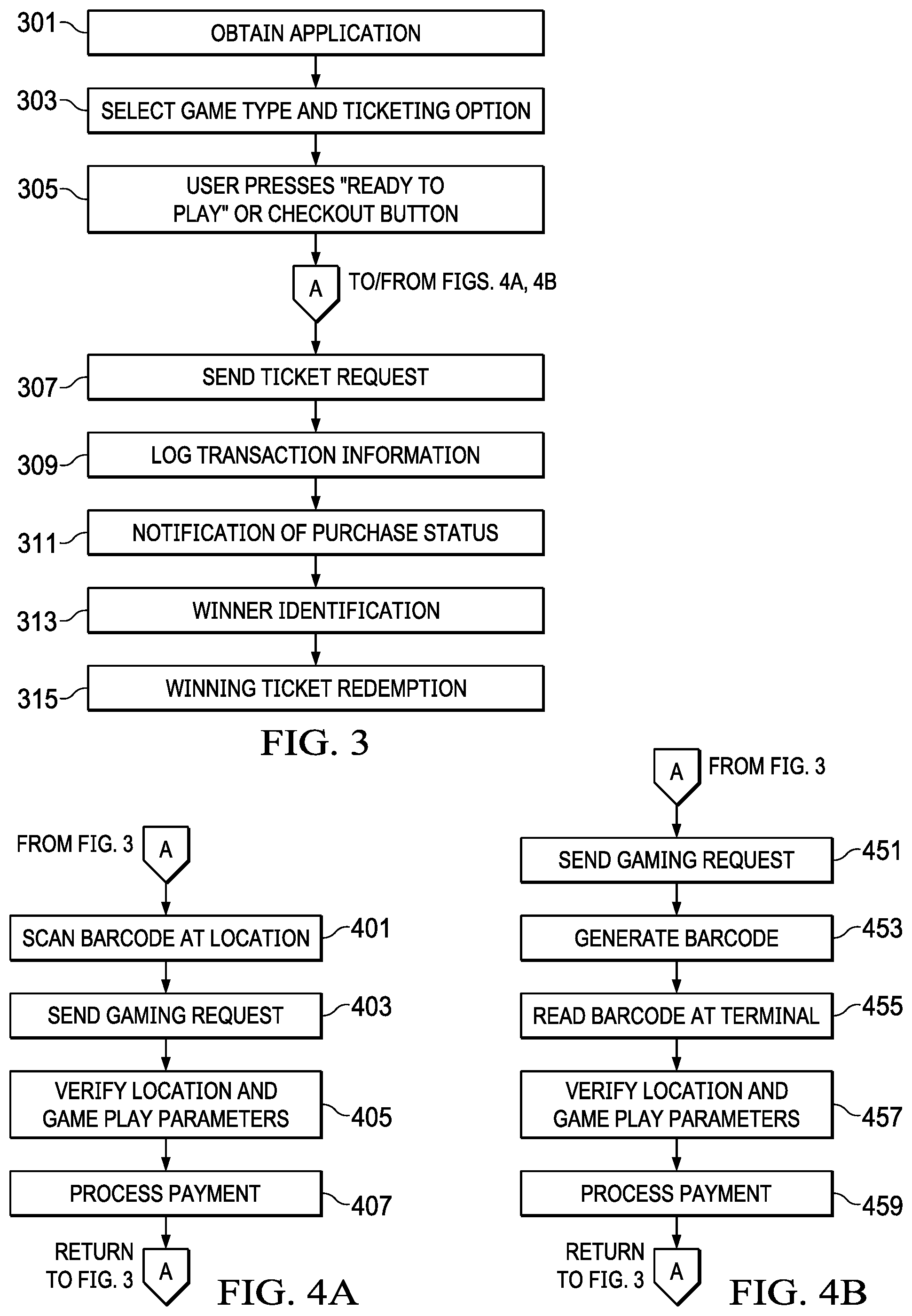 Patent US11776355 Figure 3 – Processing of a game-playing transaction based on location
