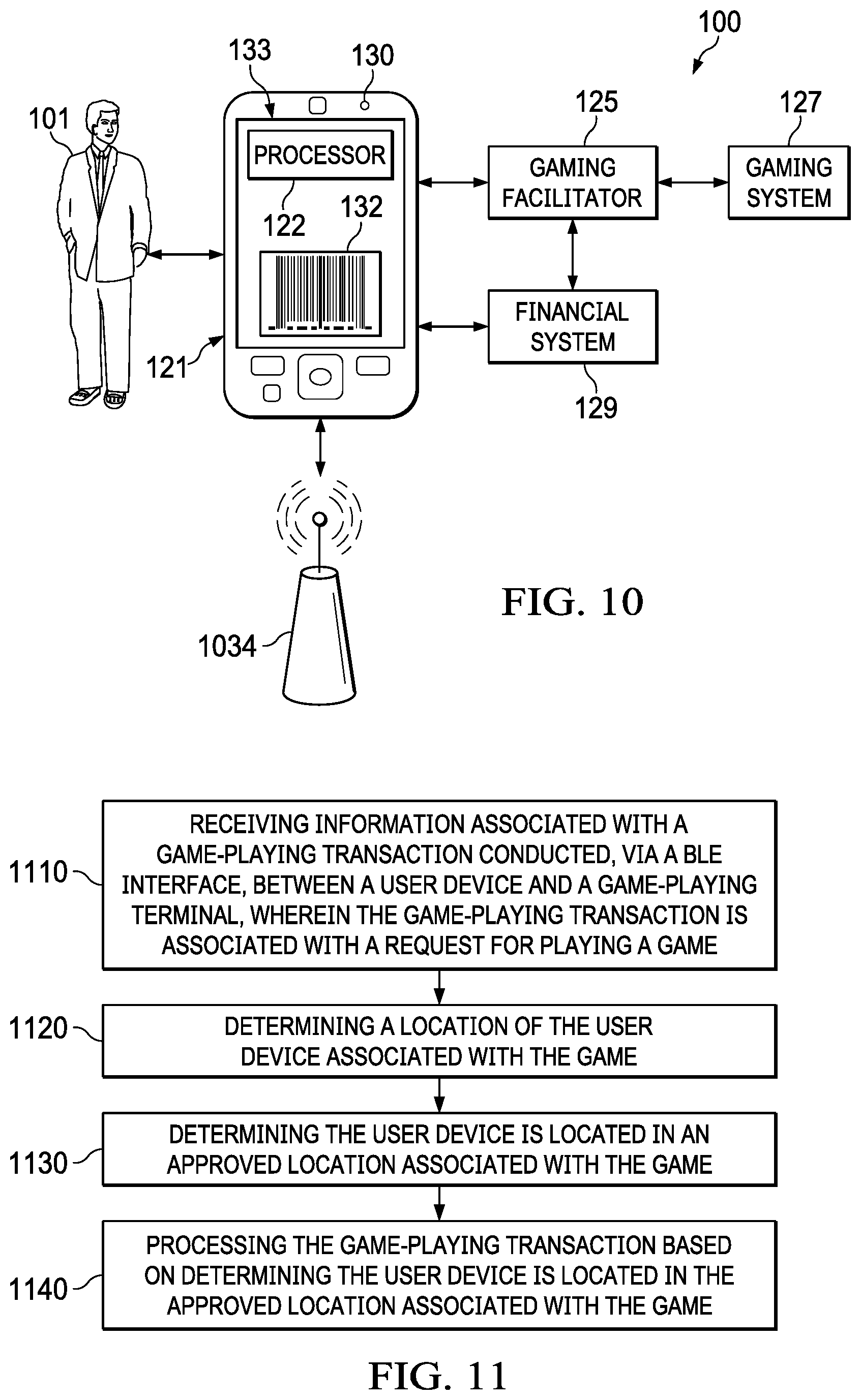 Patent US11776355 Figure 13 – Processing of a game-playing transaction based on location
