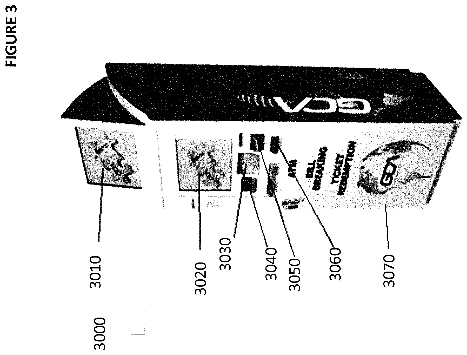 Patent US11776357 Figure 3 – Gaming system and gaming machines utilizing tickets having a feature trigger