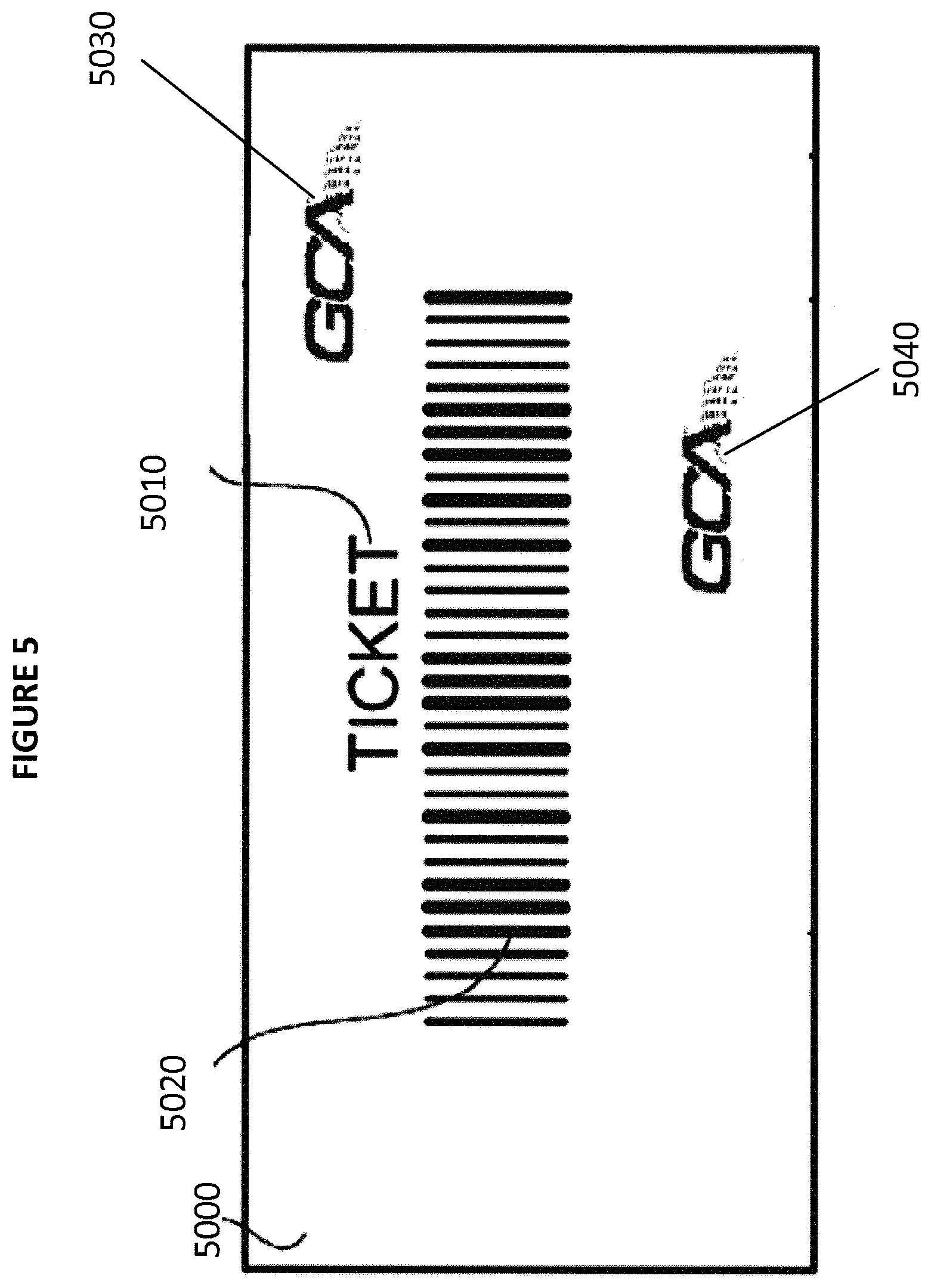 Patent US11776357 Figure 5 – Gaming system and gaming machines utilizing tickets having a feature trigger