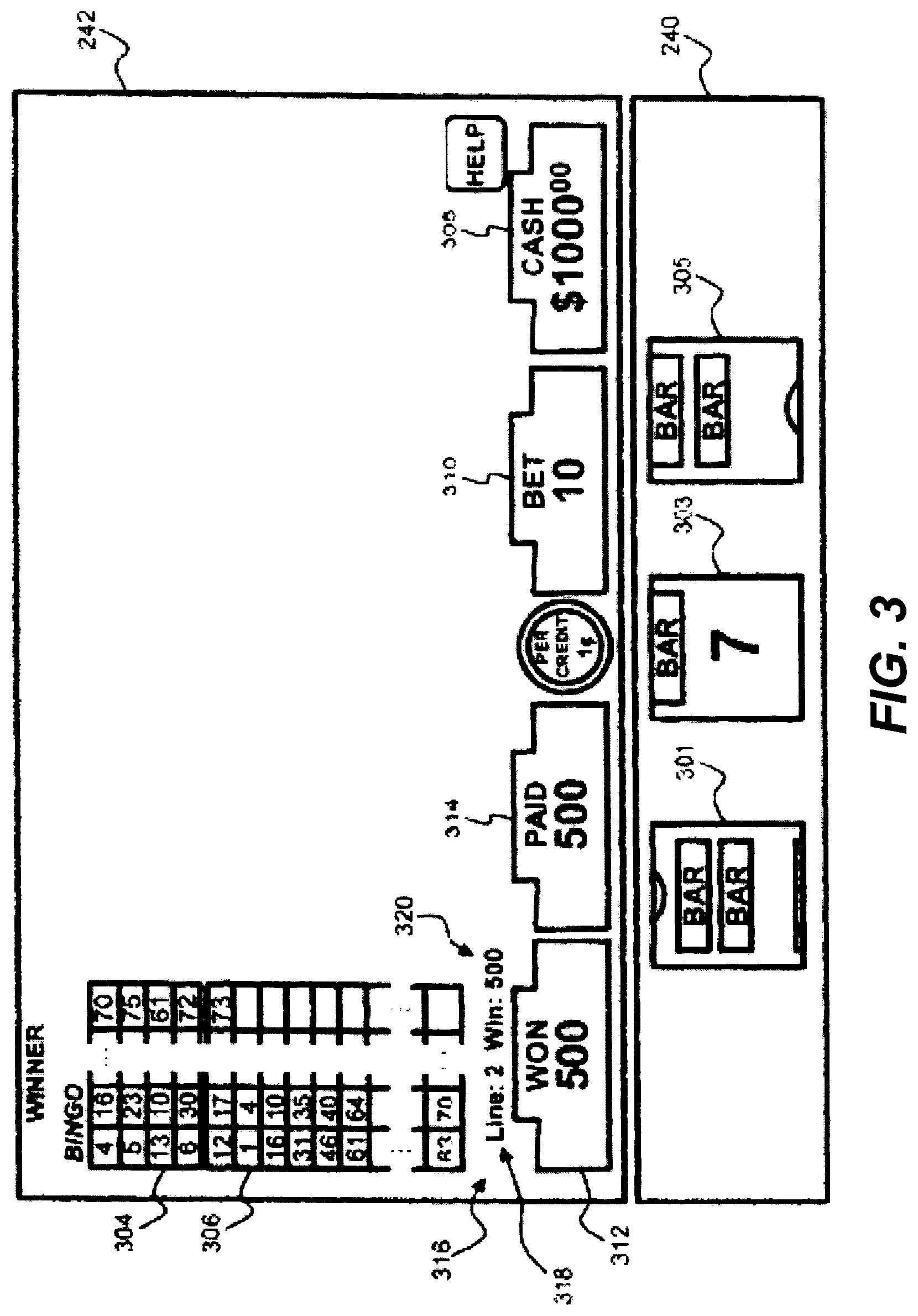 Patent US11776358 Figure 3 – Systems and methods for evaluating a persistent bonus game jackpot against a dynamically selected paytable