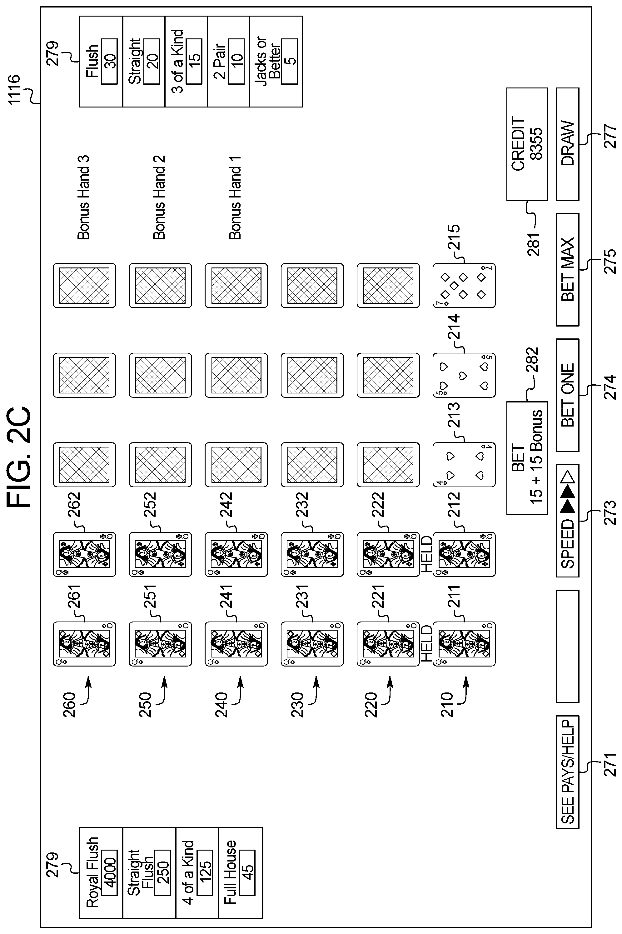 Patent US11776361 Figure 4 – Gaming system and method providing a wagering game with a bonus hands feature