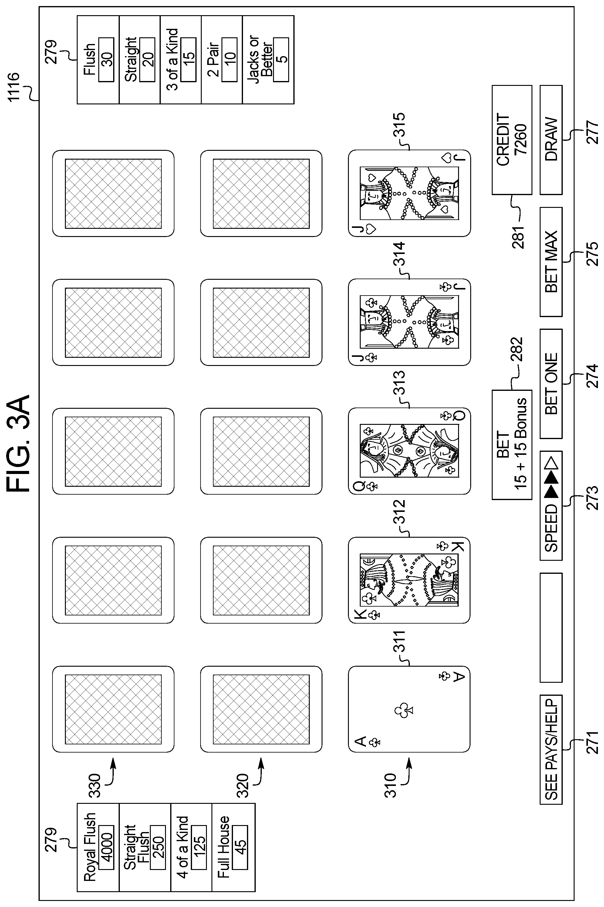 Patent US11776361 Figure 6 – Gaming system and method providing a wagering game with a bonus hands feature