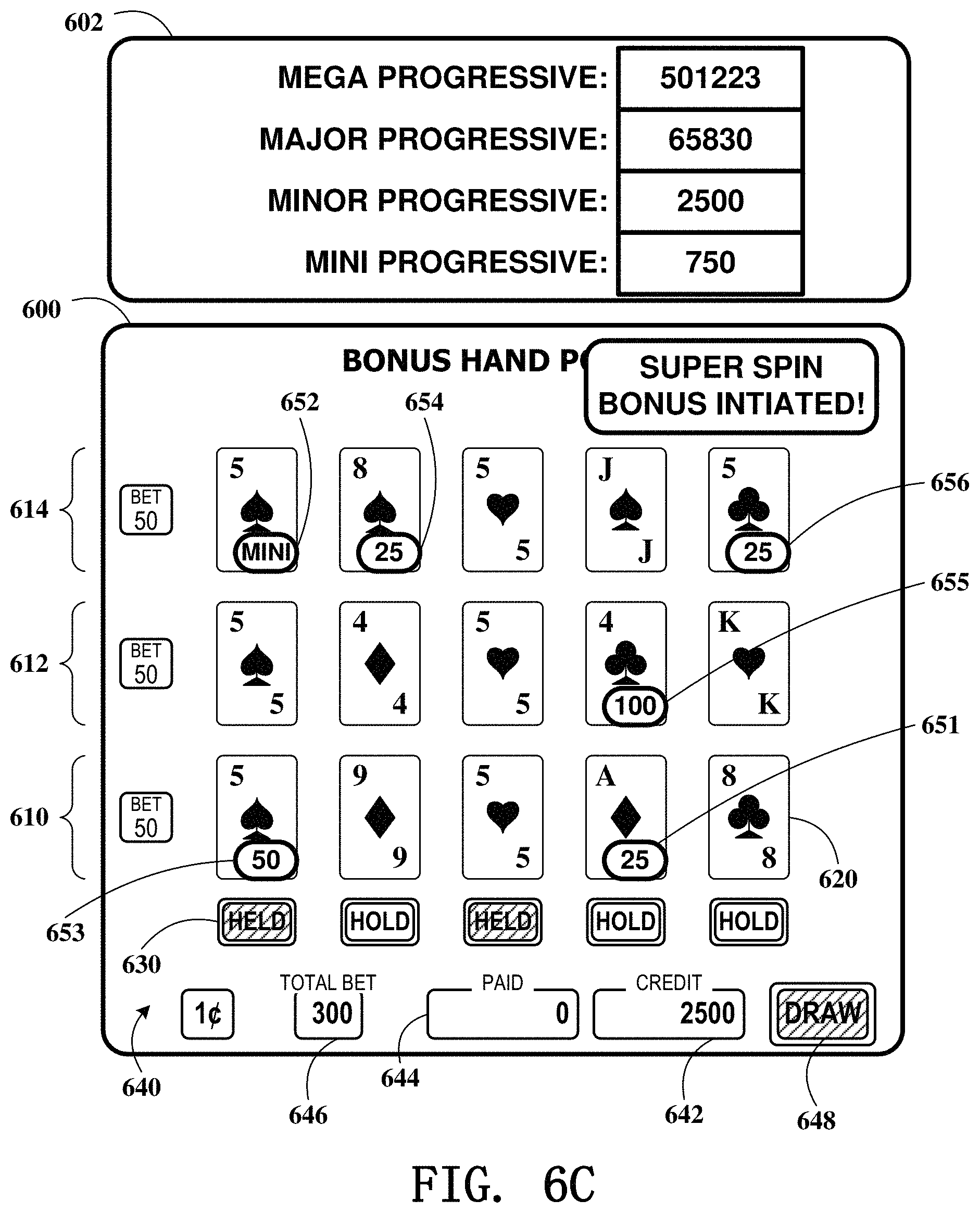 Patent US11776364 Figure 14 – Gaming device having poker lock and improve feature