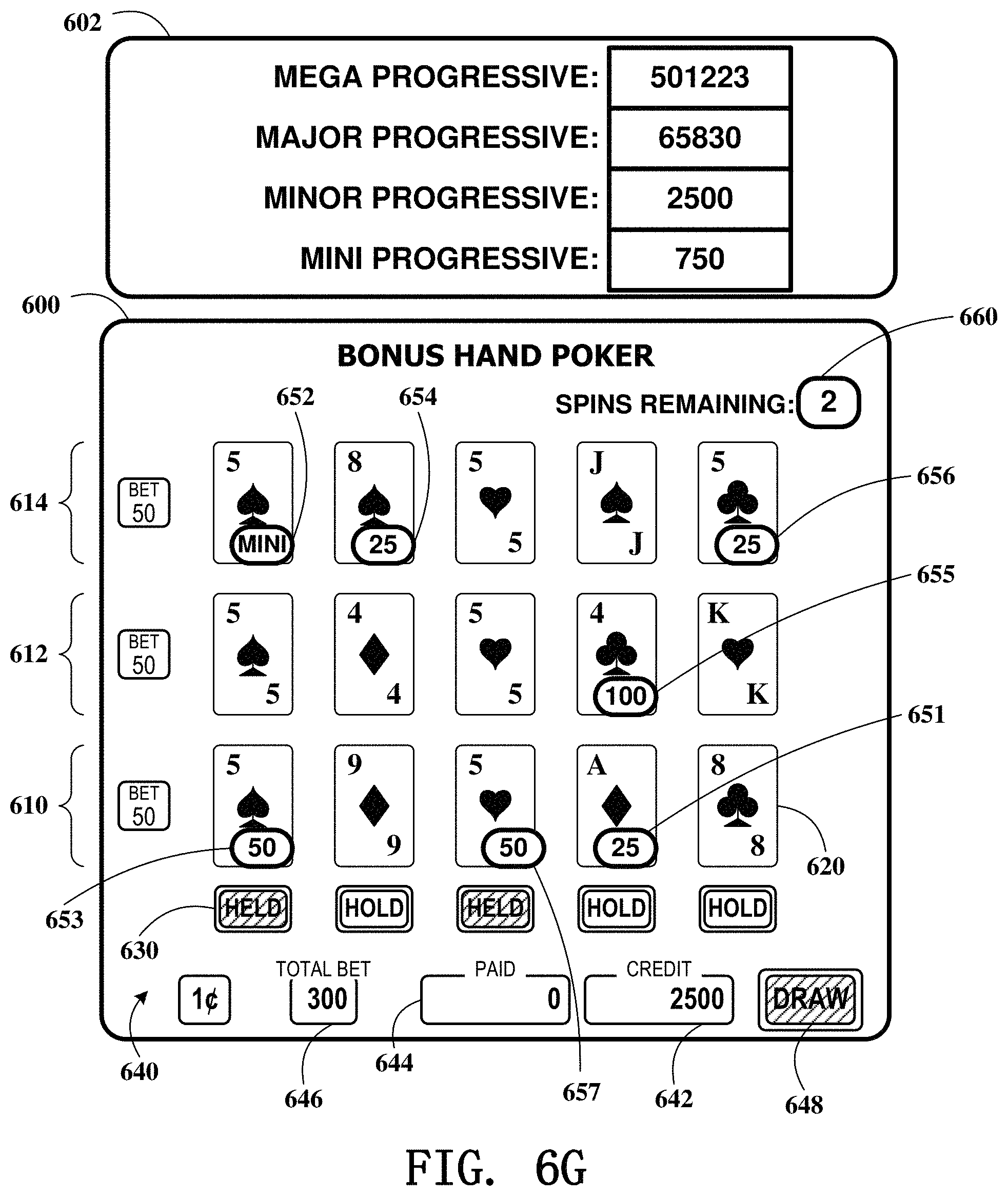 Patent US11776364 Figure 18 – Gaming device having poker lock and improve feature