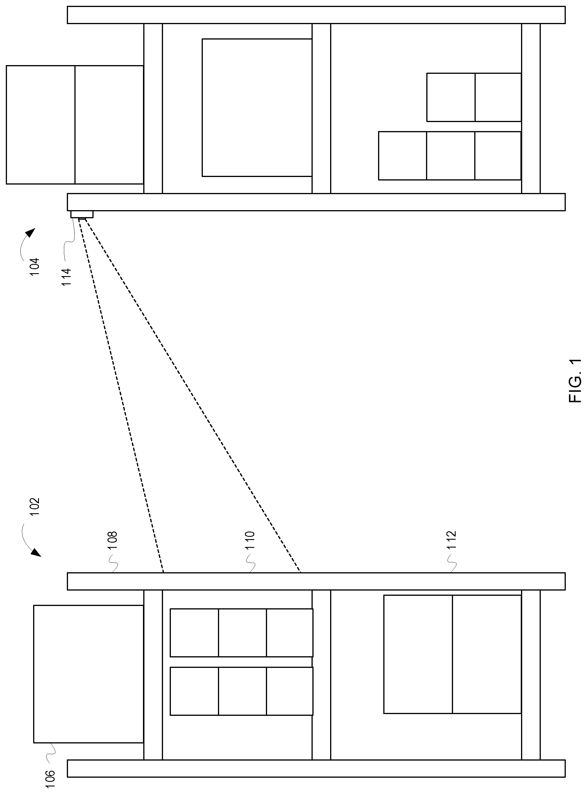 Patent US11776366 Figure 1 – Systems and methods for projecting action indicators