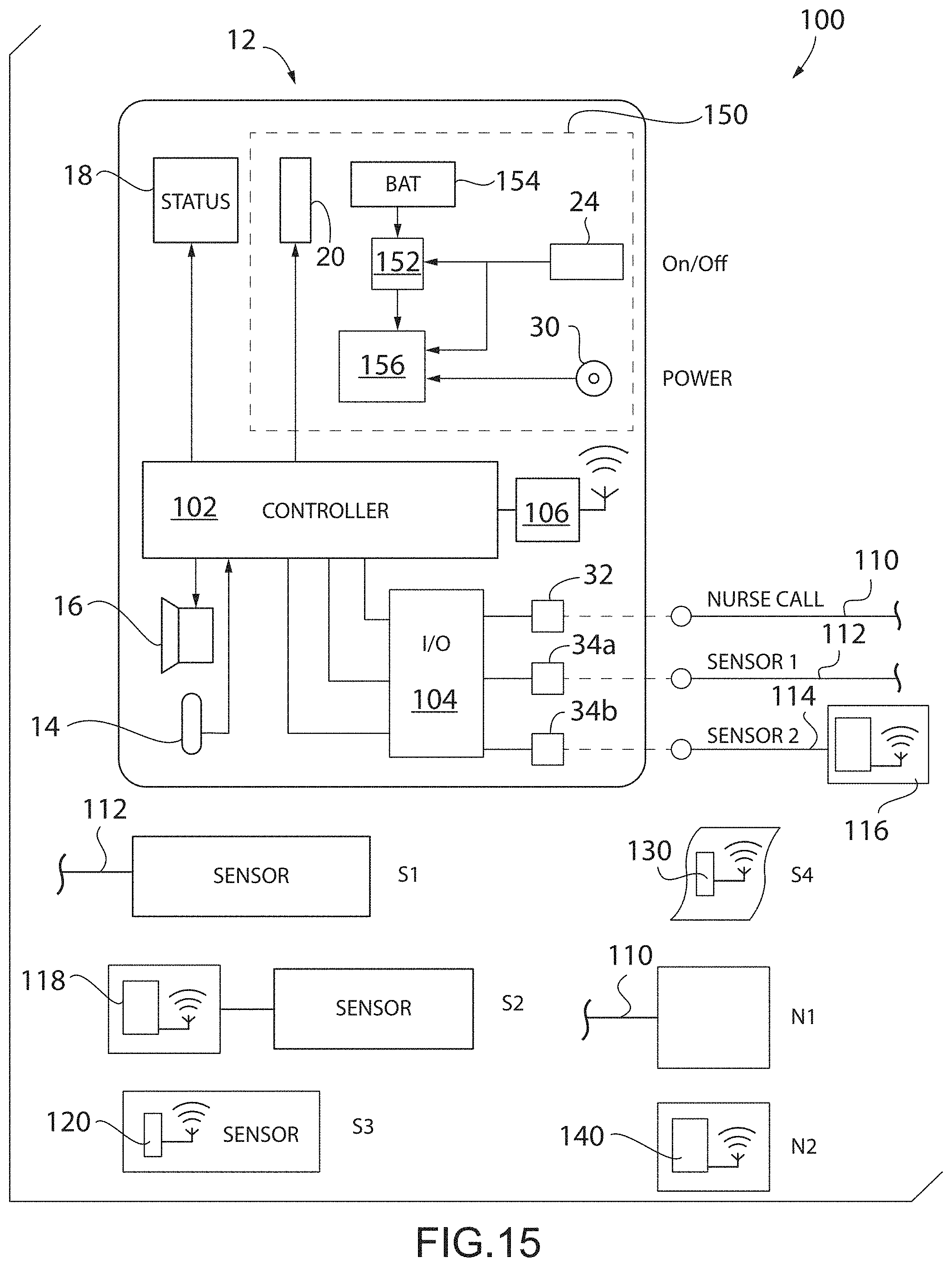Patent US11776374 Figure 16 – Electronic fall monitoring system