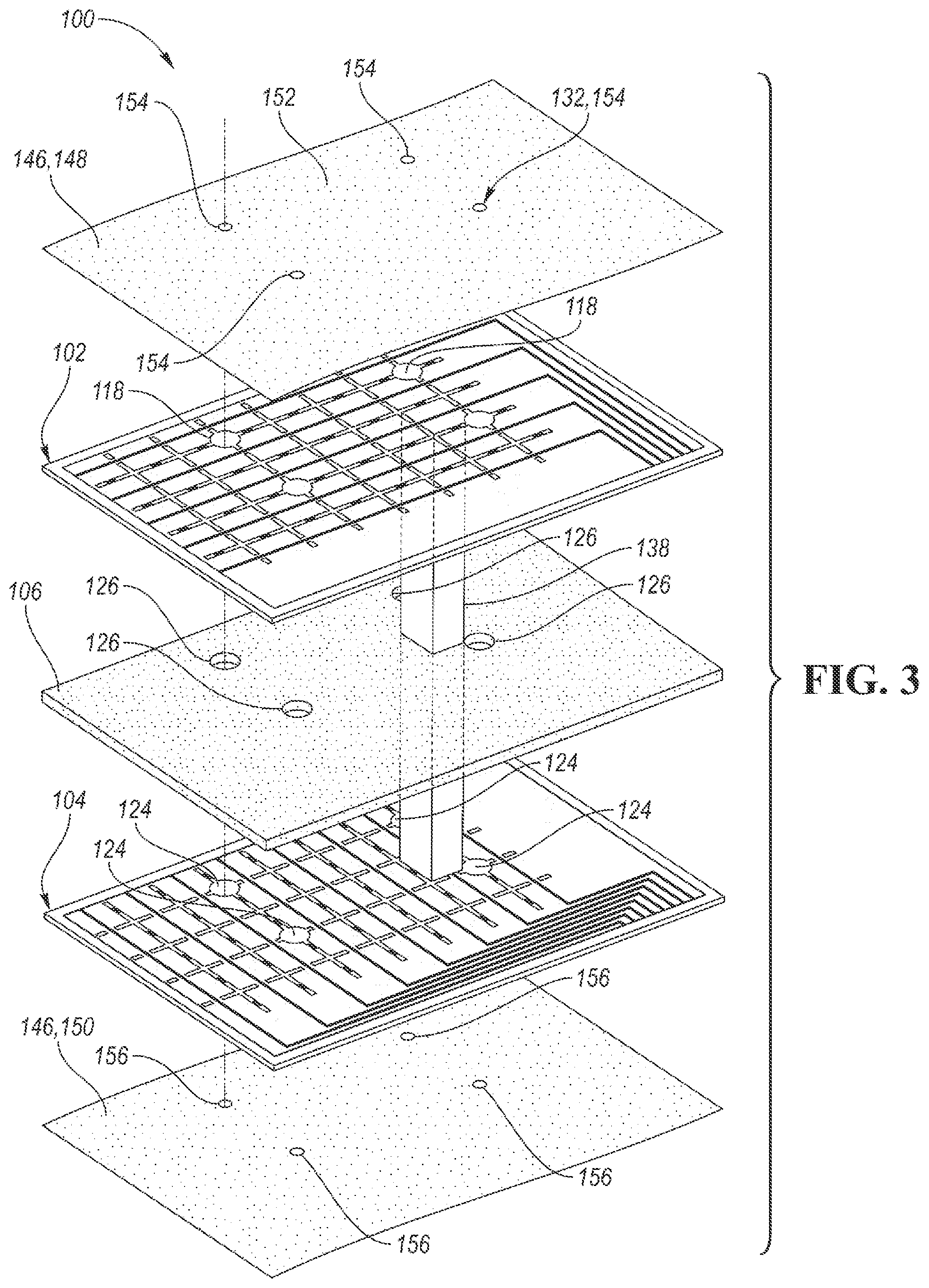 Patent US11776375 Figure 3 – Pressure sensing mat with vent holes