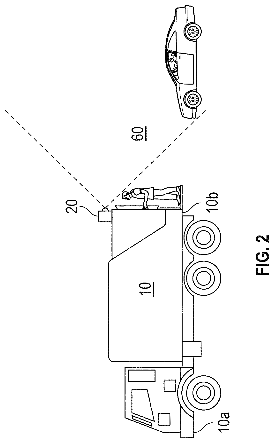 Patent US11776383 Figure 2 – System and method for oncoming vehicle detection and alerts for a waste collection vehicle
