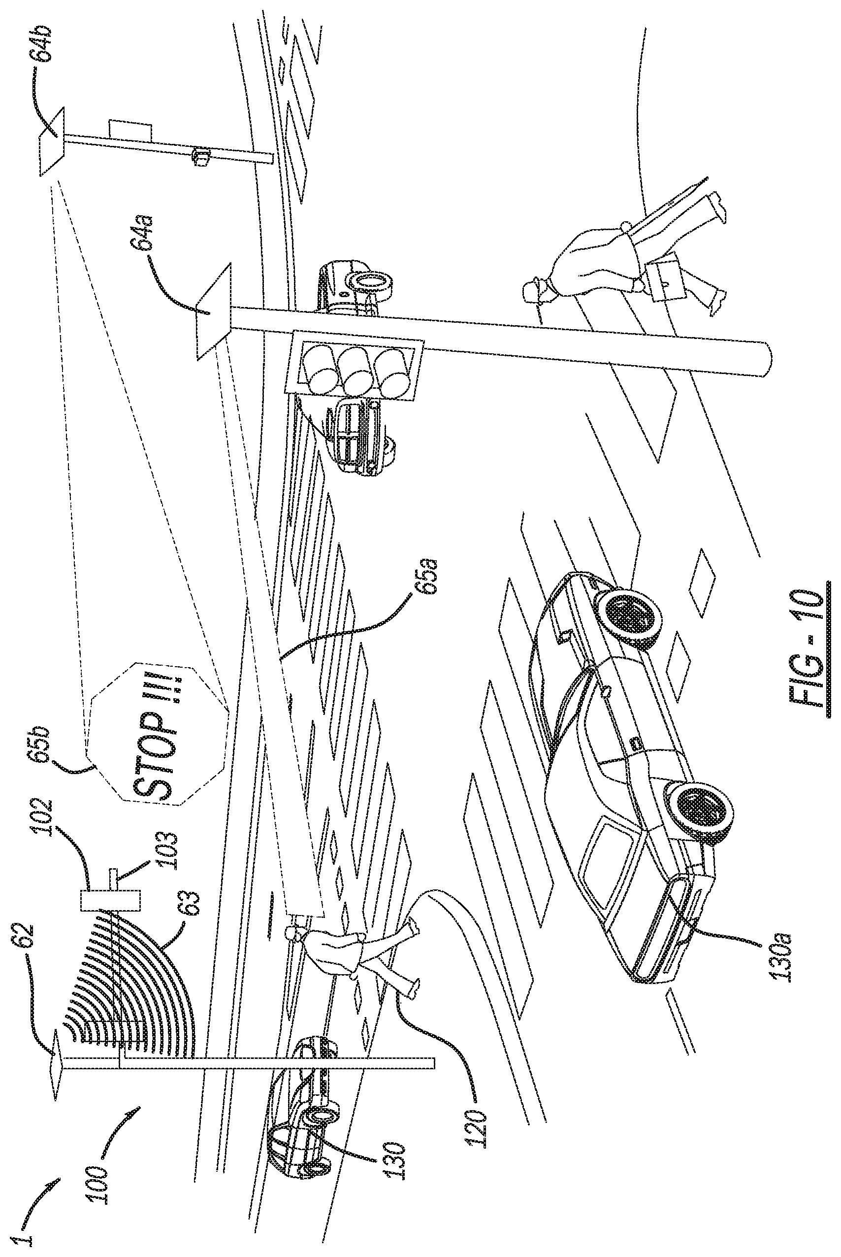 Patent US11776396 Figure 10 – Intersection infrastructure warning system