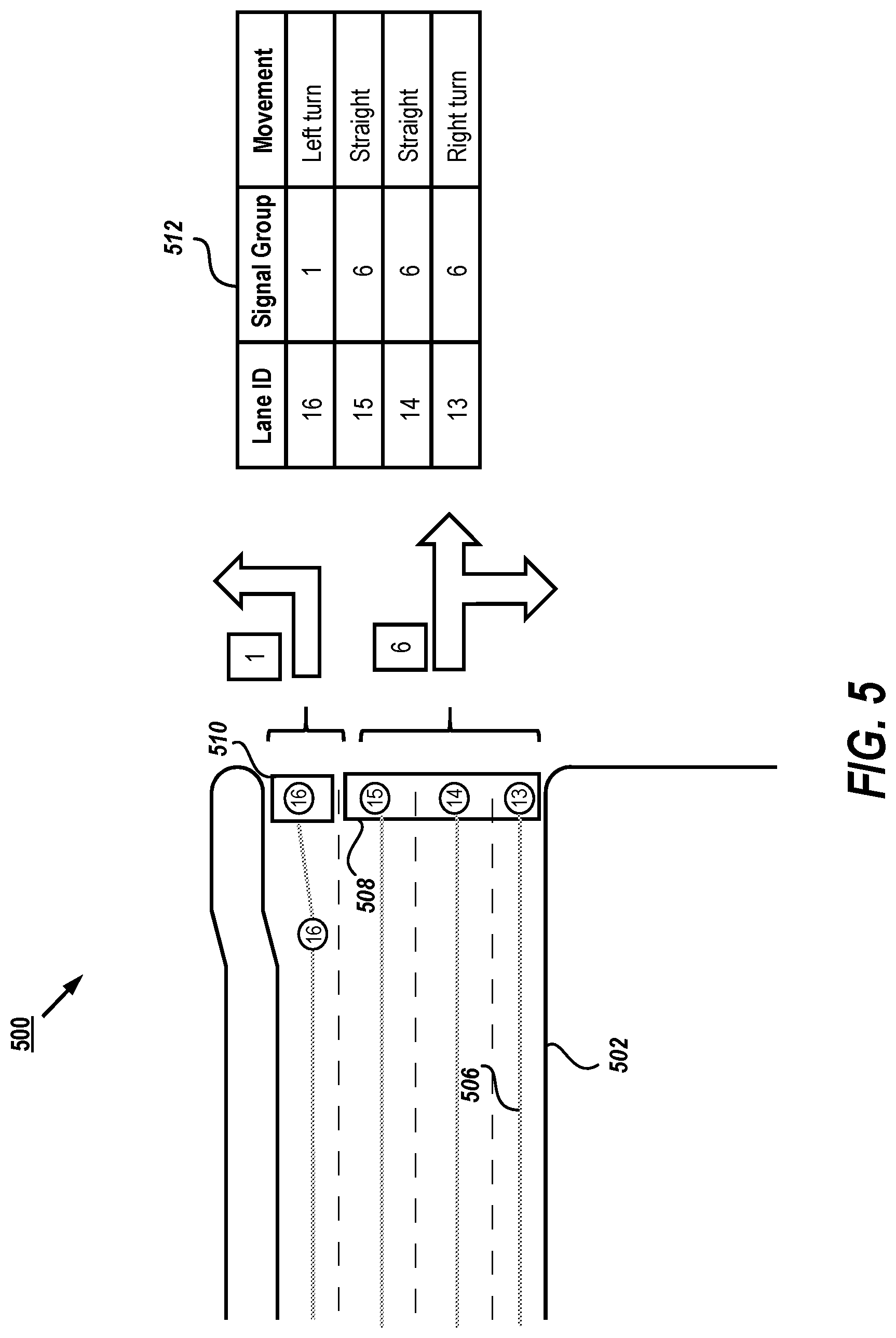Patent US11776398 Figure 5 – Apparatus, system and method for merging and applying intersection data for a vehicle