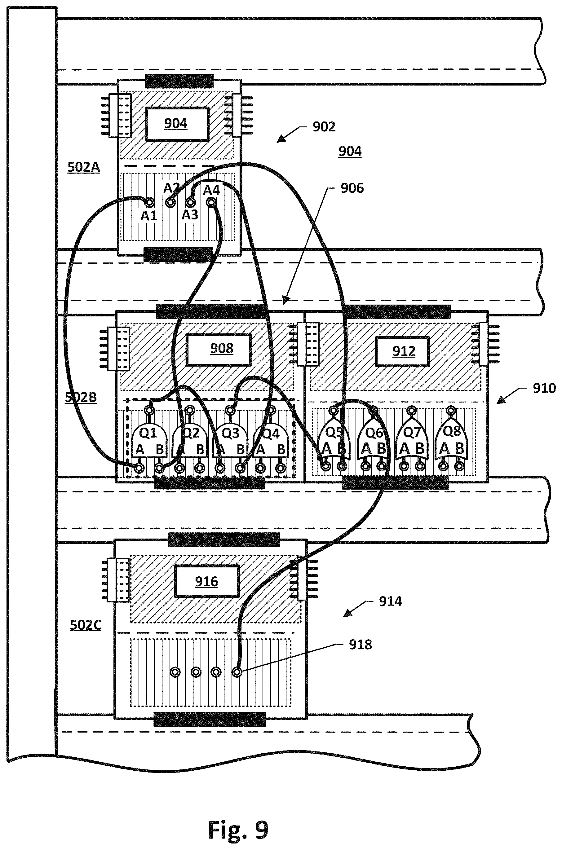 Patent US11776425 Figure 6 – Hardware simulation logic circuit bench