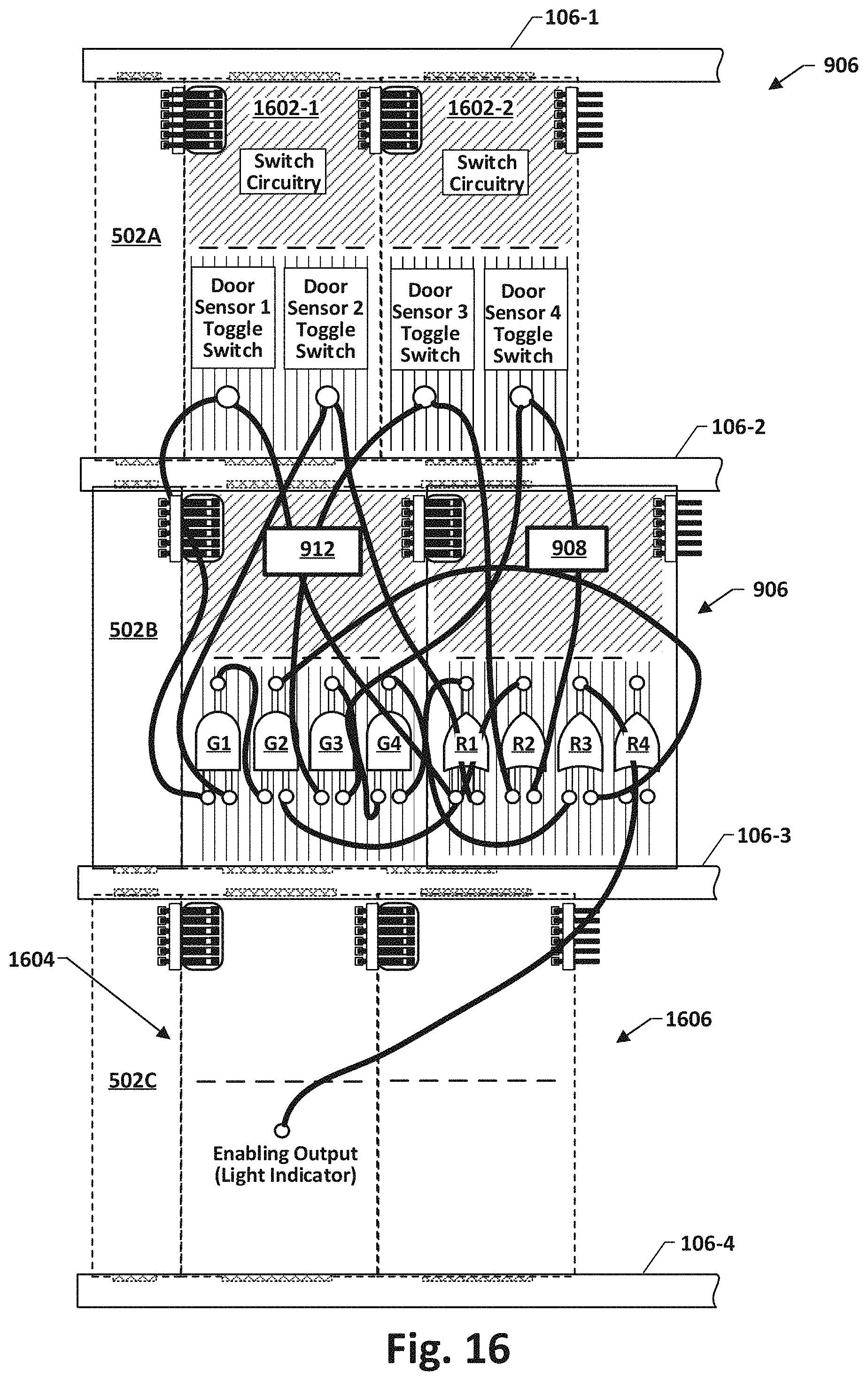 Patent US11776425 Figure 10 – Hardware simulation logic circuit bench