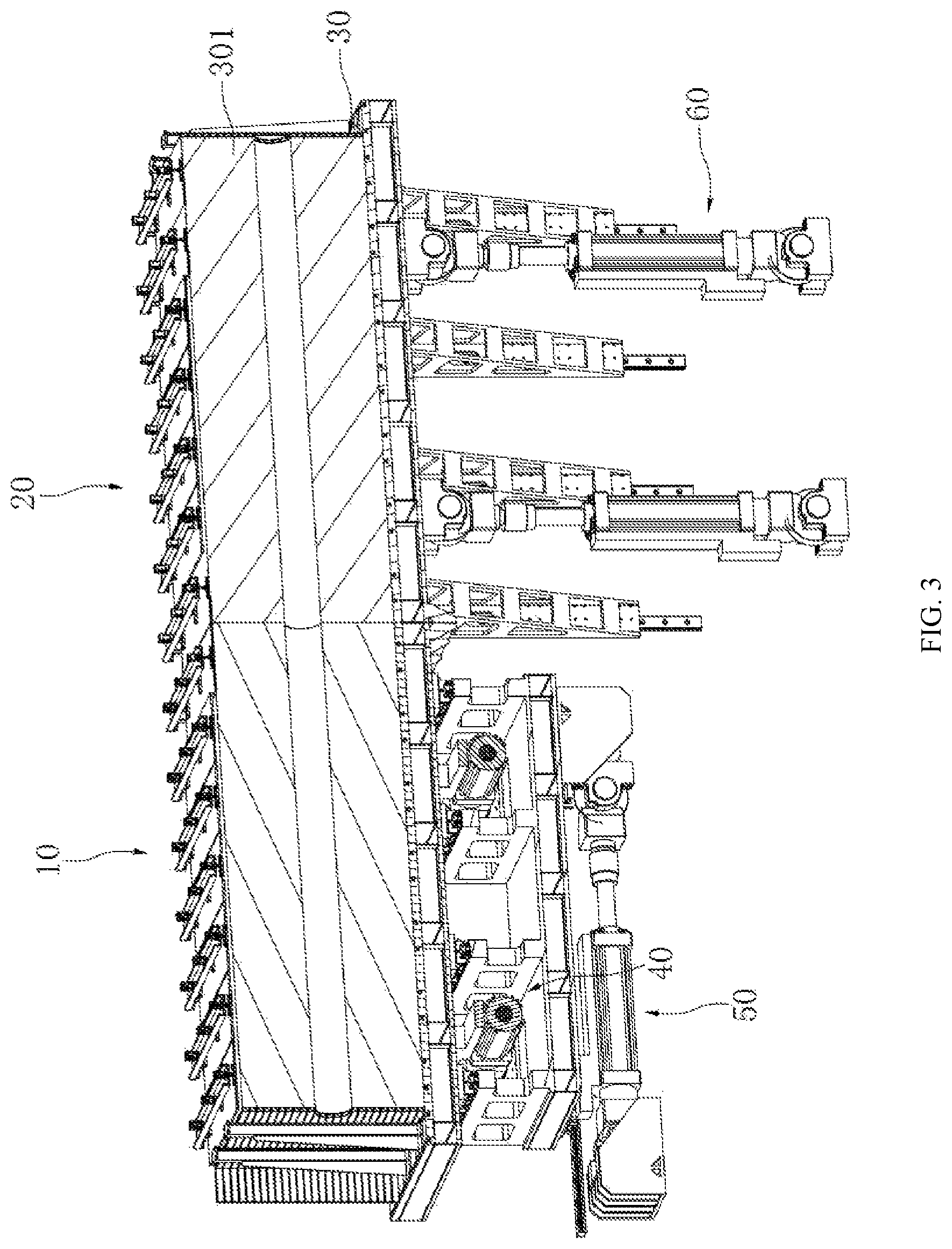 Patent US11776430 Figure 3 – Assembled structure container and plateform of seismic fault simulation test