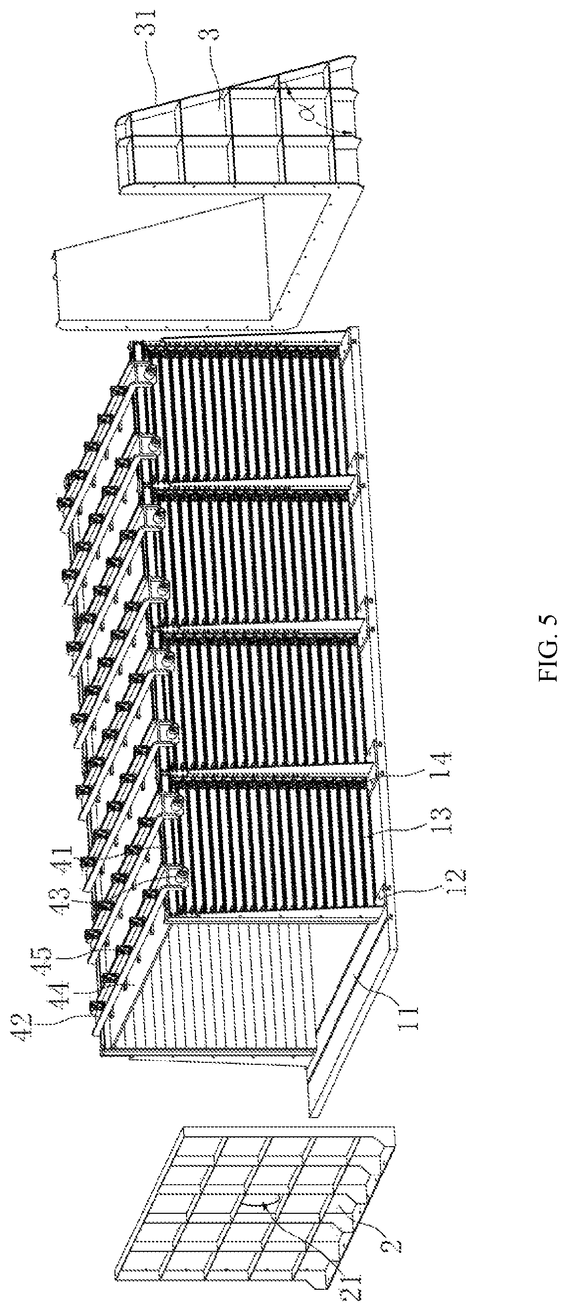 Patent US11776430 Figure 5 – Assembled structure container and plateform of seismic fault simulation test