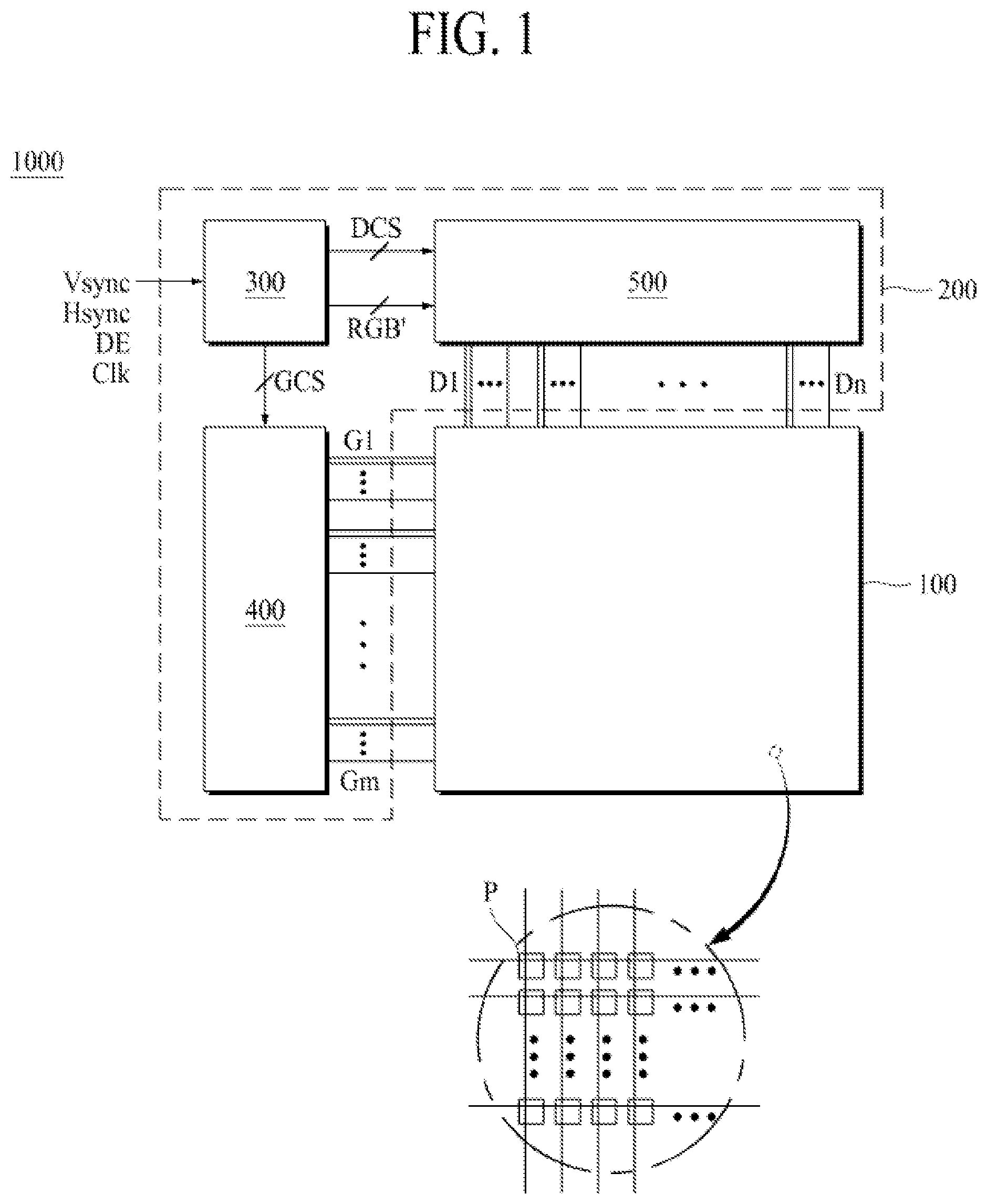Patent US11776439 Figure 1 – Display driver including crack resistance measurement circuit and method of measuring crack of display panel
