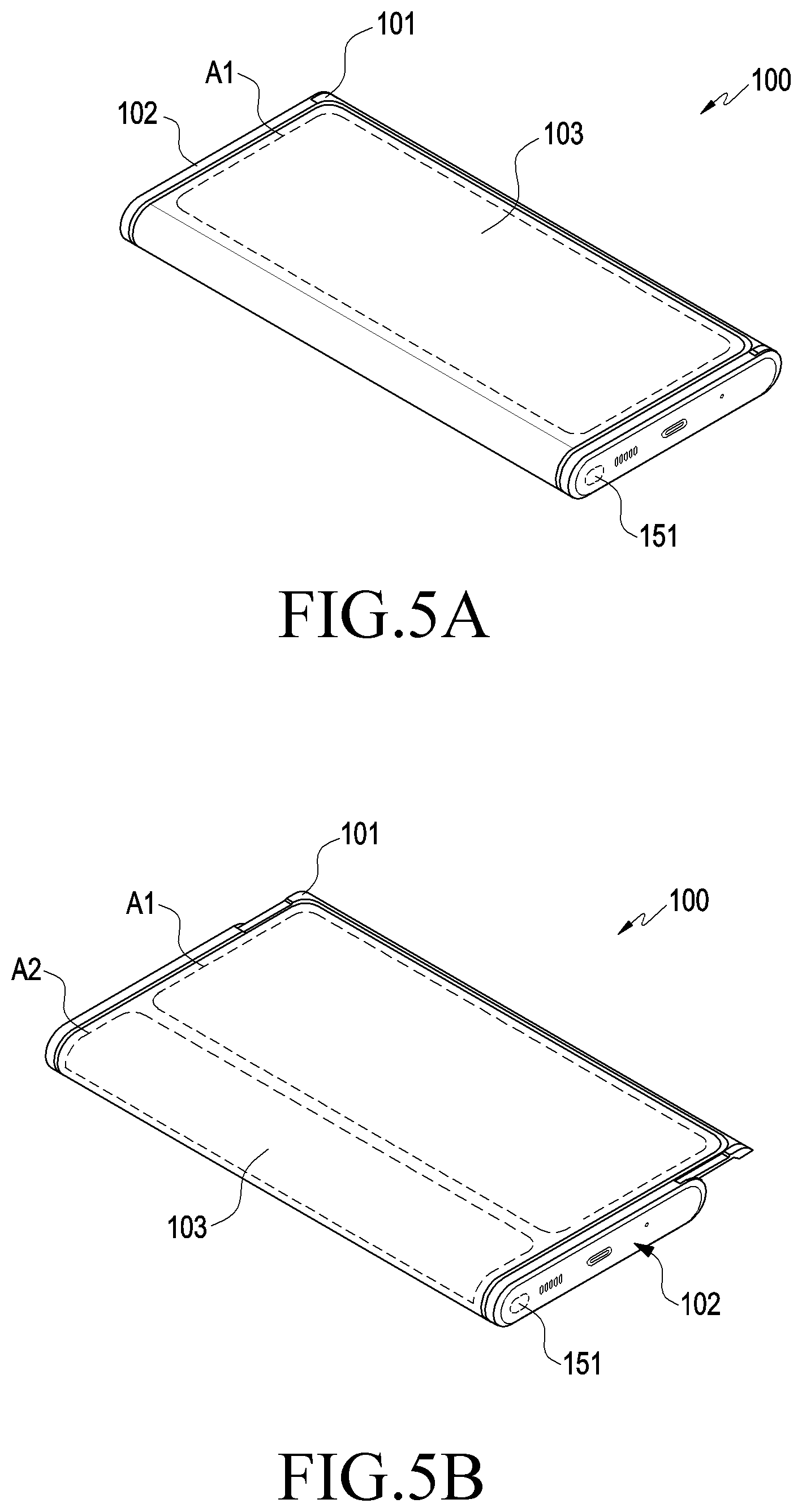Patent US11776440 Figure 5 – Electronic device including flexible display and method of operating the same