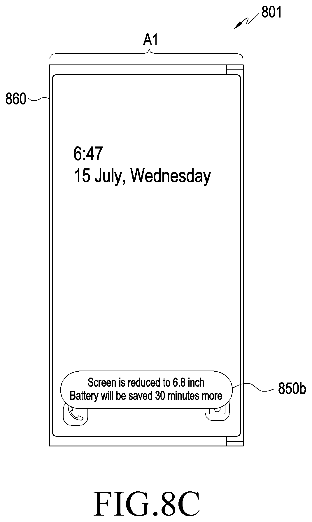 Patent US11776440 Figure 11 – Electronic device including flexible display and method of operating the same