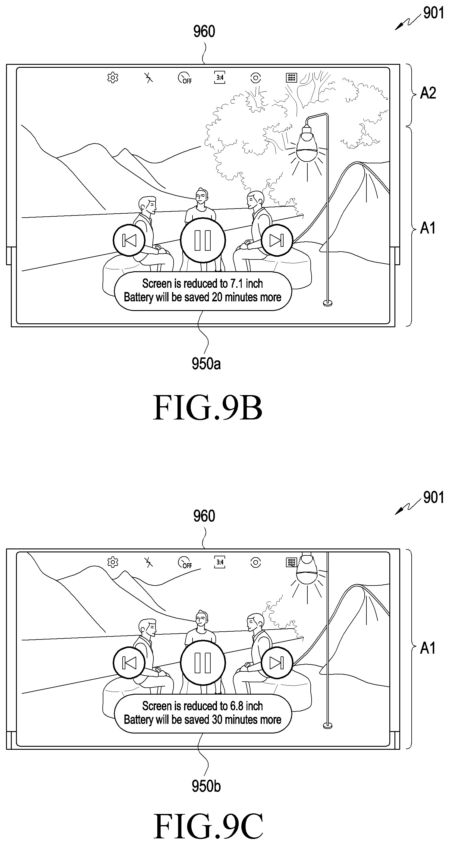 Patent US11776440 Figure 13 – Electronic device including flexible display and method of operating the same