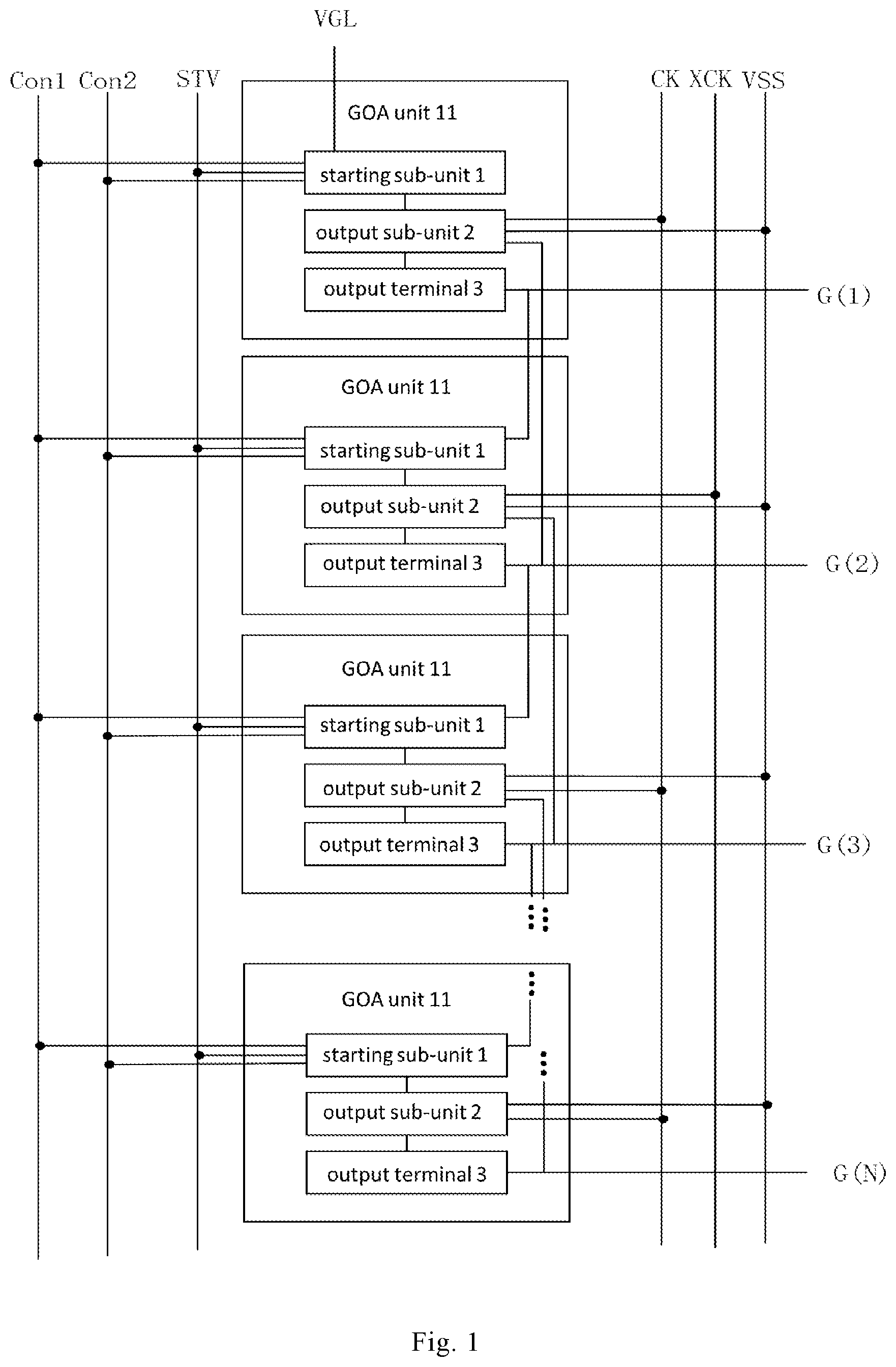 Patent US11776443 Figure 1 – Gate driving circuit and driving method thereof, display panel and display device